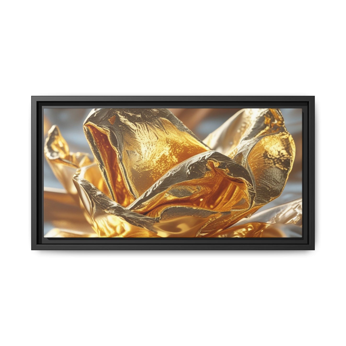 Gold Foil Rose Canvas Art - Elegant Home Decor