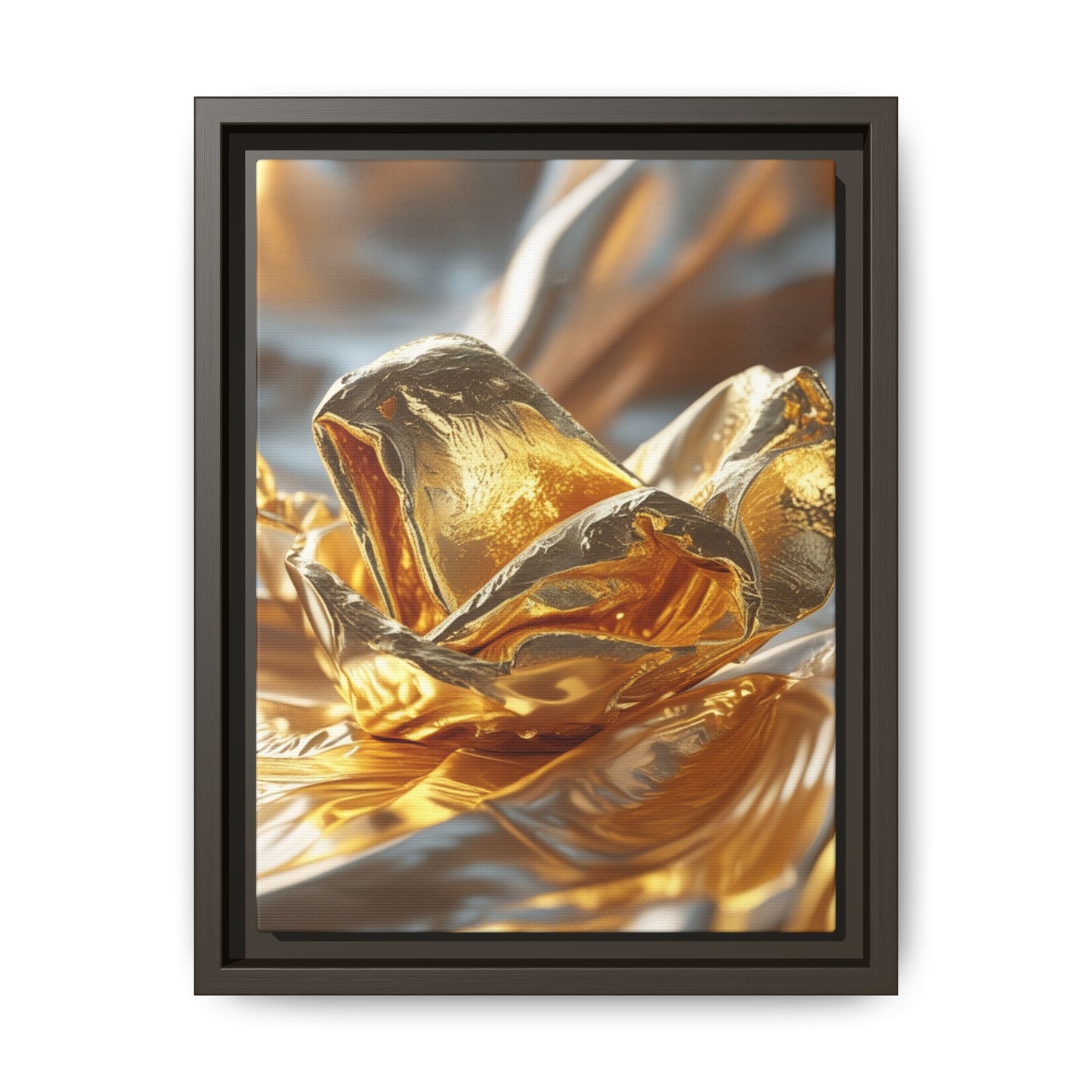 Gold Foil Rose Canvas Art - Elegant Home Decor