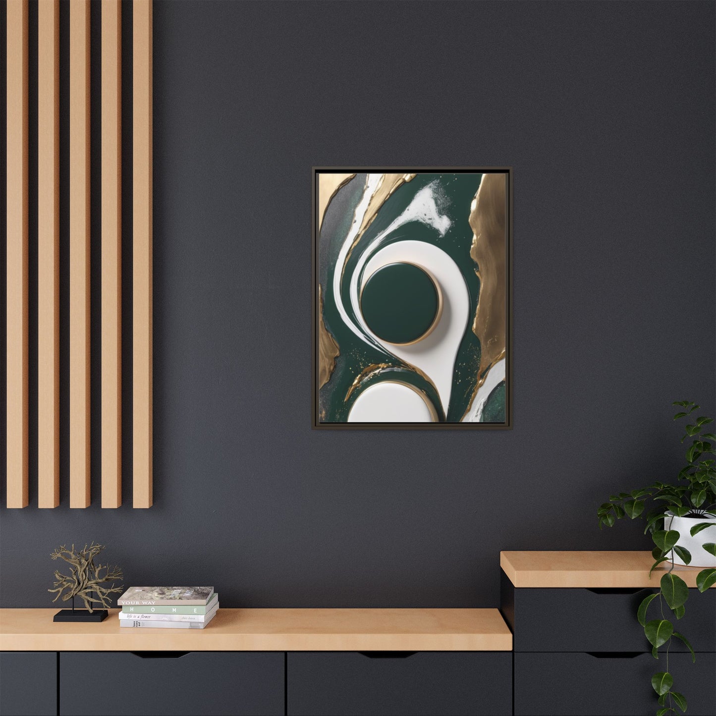 Elegant Abstract Framed Canvas Art - Modern Multi-Color Home Decor