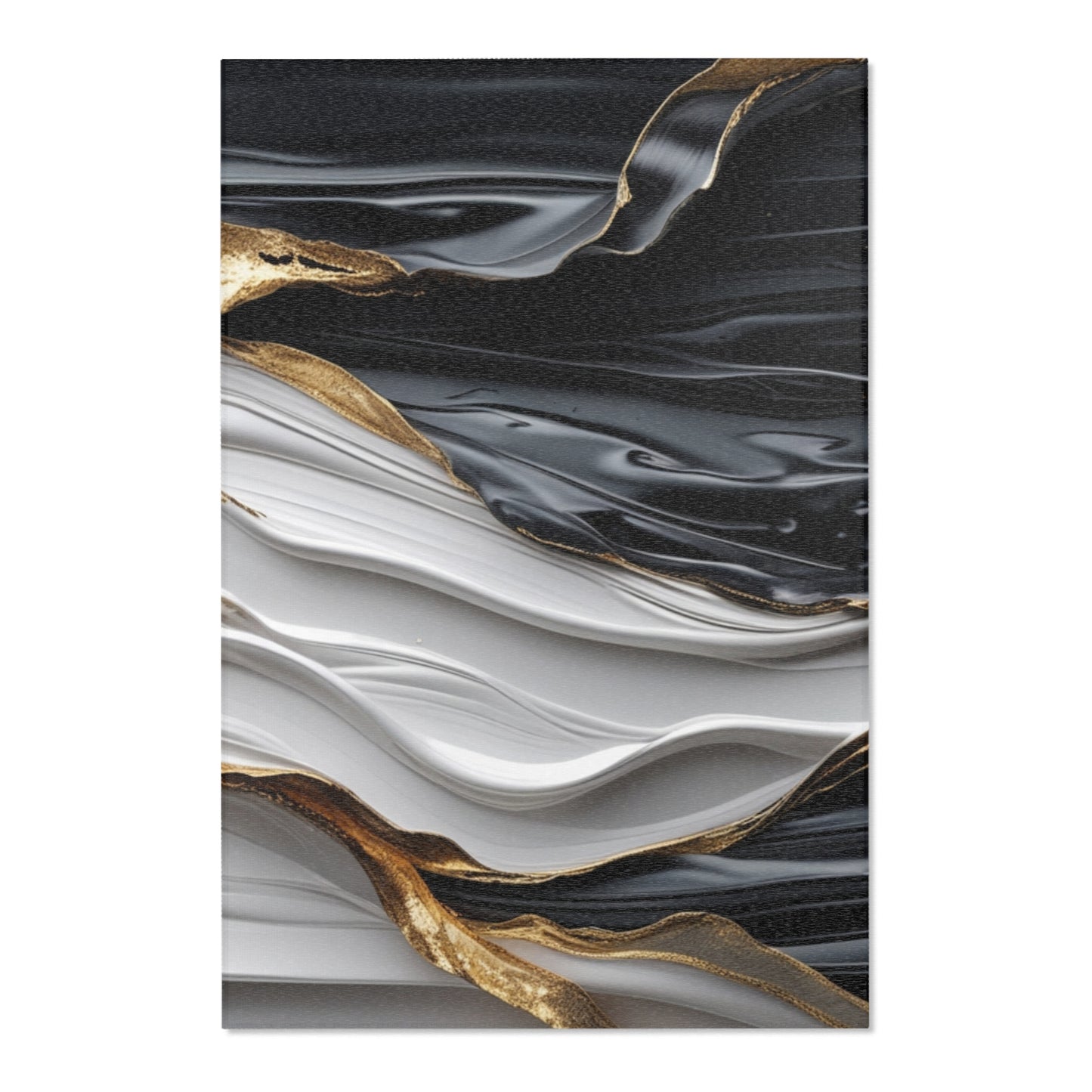 Elegant Marble Area Rug with Metallic Accents - Modern Home Decor