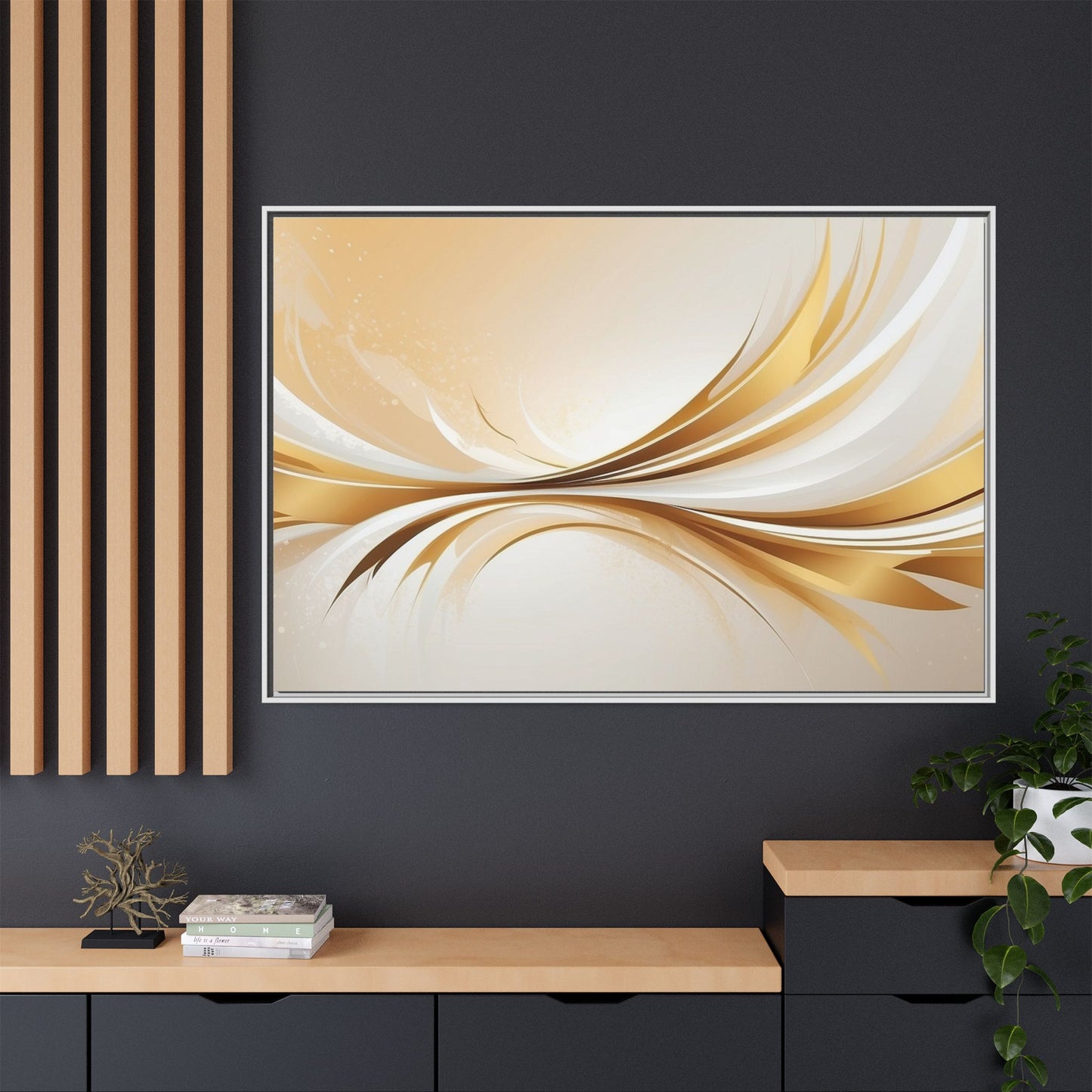 Modern Abstract Wall Art - Framed Matte Canvas Decor
