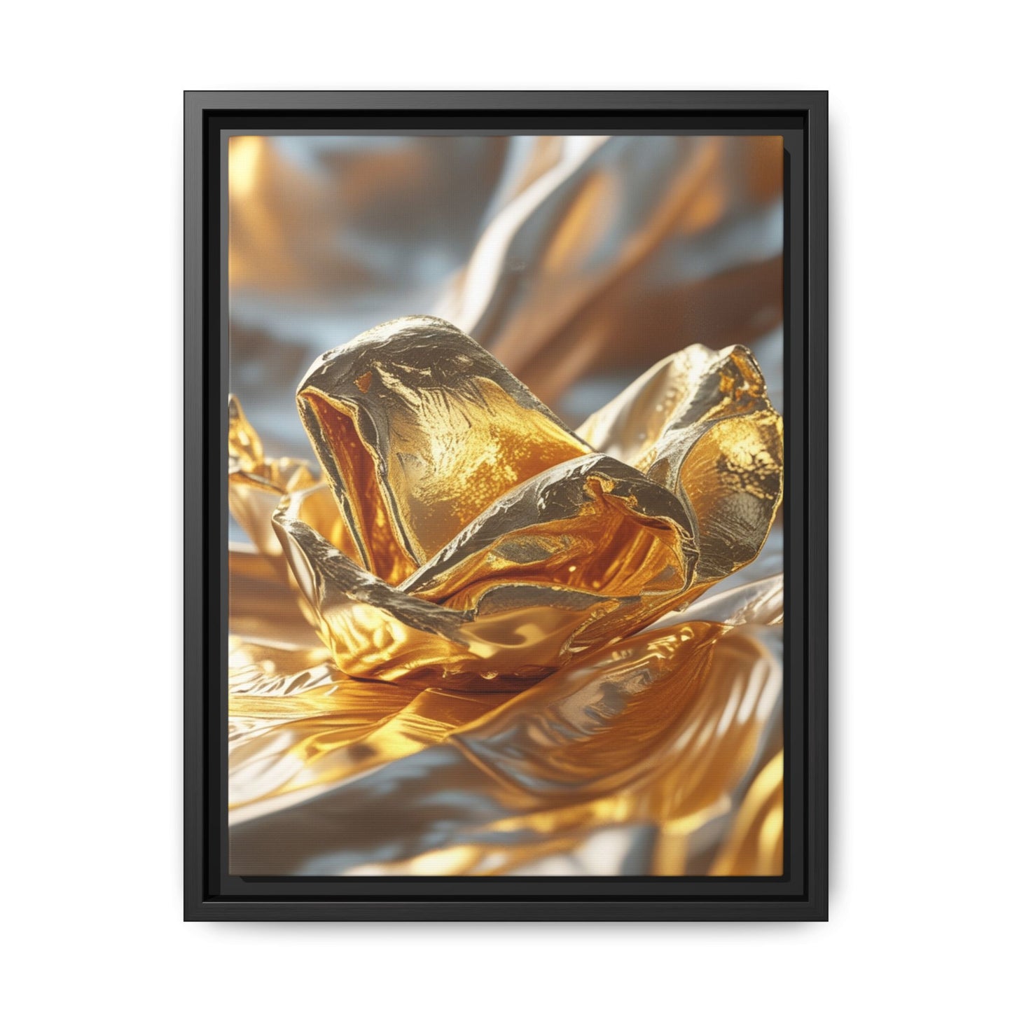 Gold Foil Rose Canvas Art - Elegant Home Decor