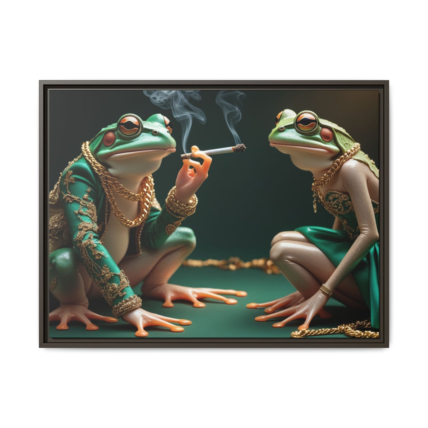 Whimsical Frog Art Print - Framed Canvas for Unique Home Decor