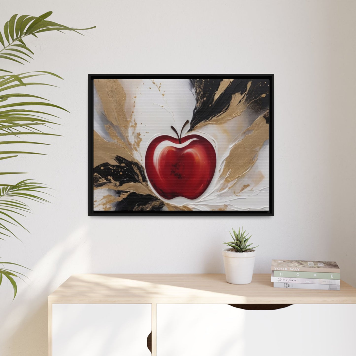 Elegant Apple Canvas Art Print - Framed Wall Decor