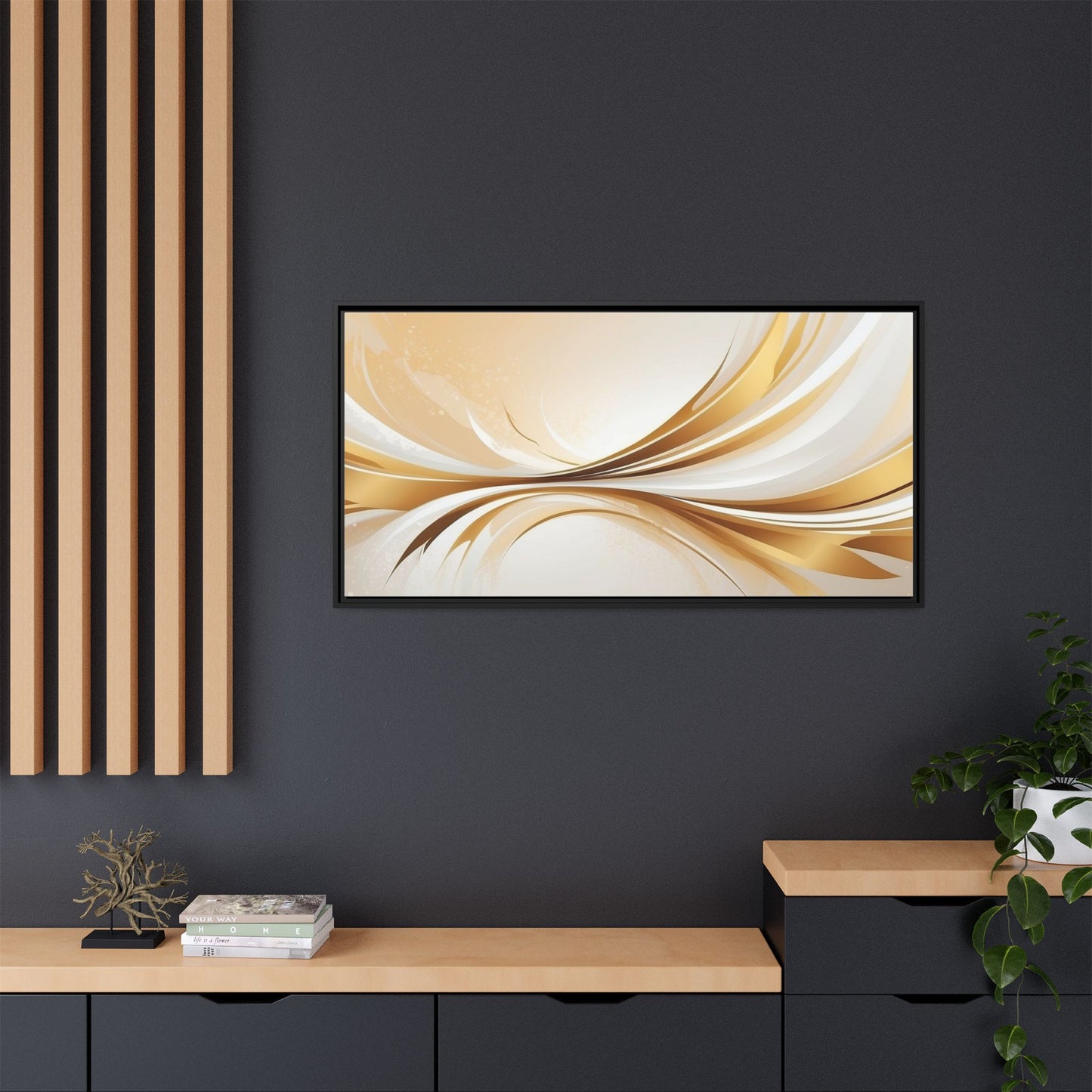 Modern Abstract Wall Art - Framed Matte Canvas Decor