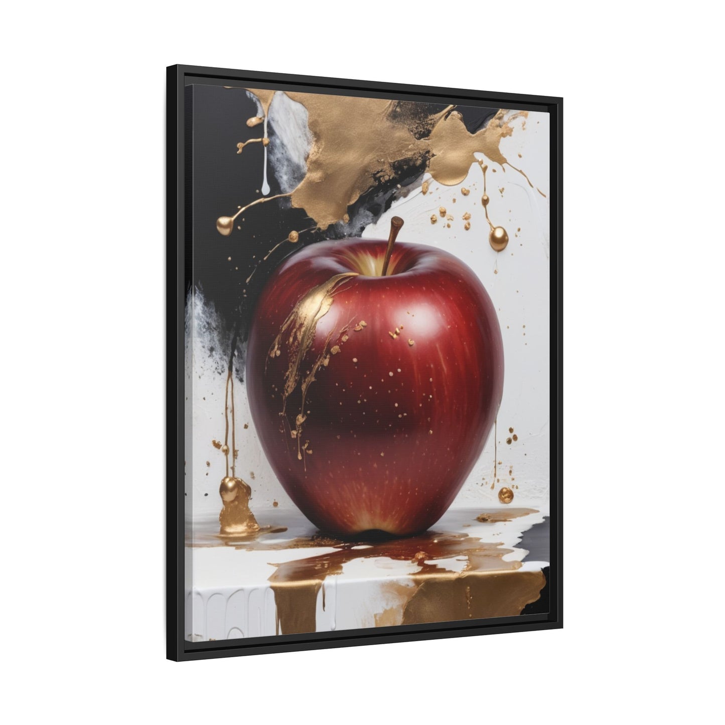 Elegant Apple Art Print - Multi-color Framed Canvas
