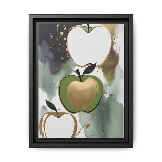 Modern Abstract Apple Canvas Art Print - Colorful Framed Wall Decor