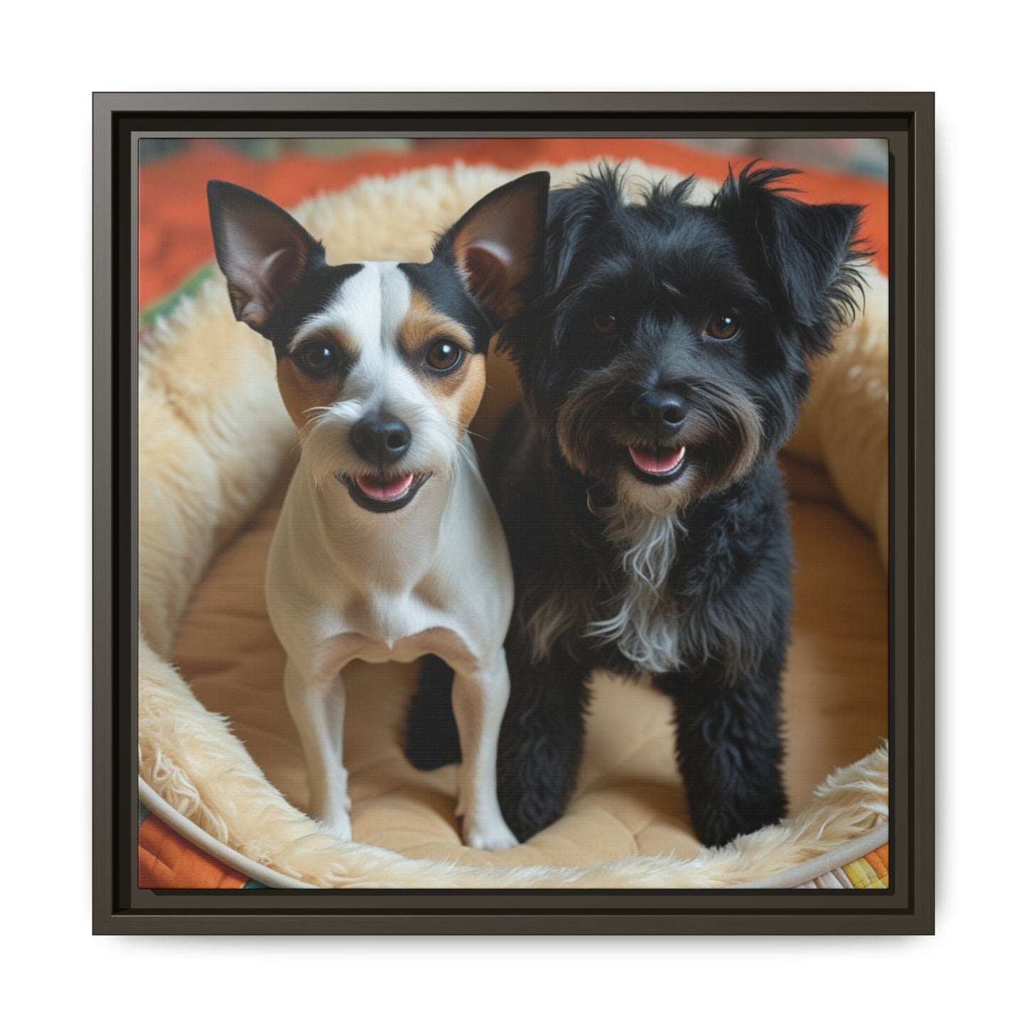 Framed Canvas Print of Cheerful Dogs – Perfect Pet Lover's Gift