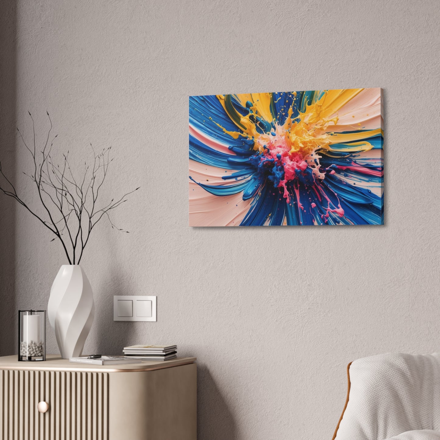 Vibrant Abstract Canvas Art - Color Explosion Wall Decor