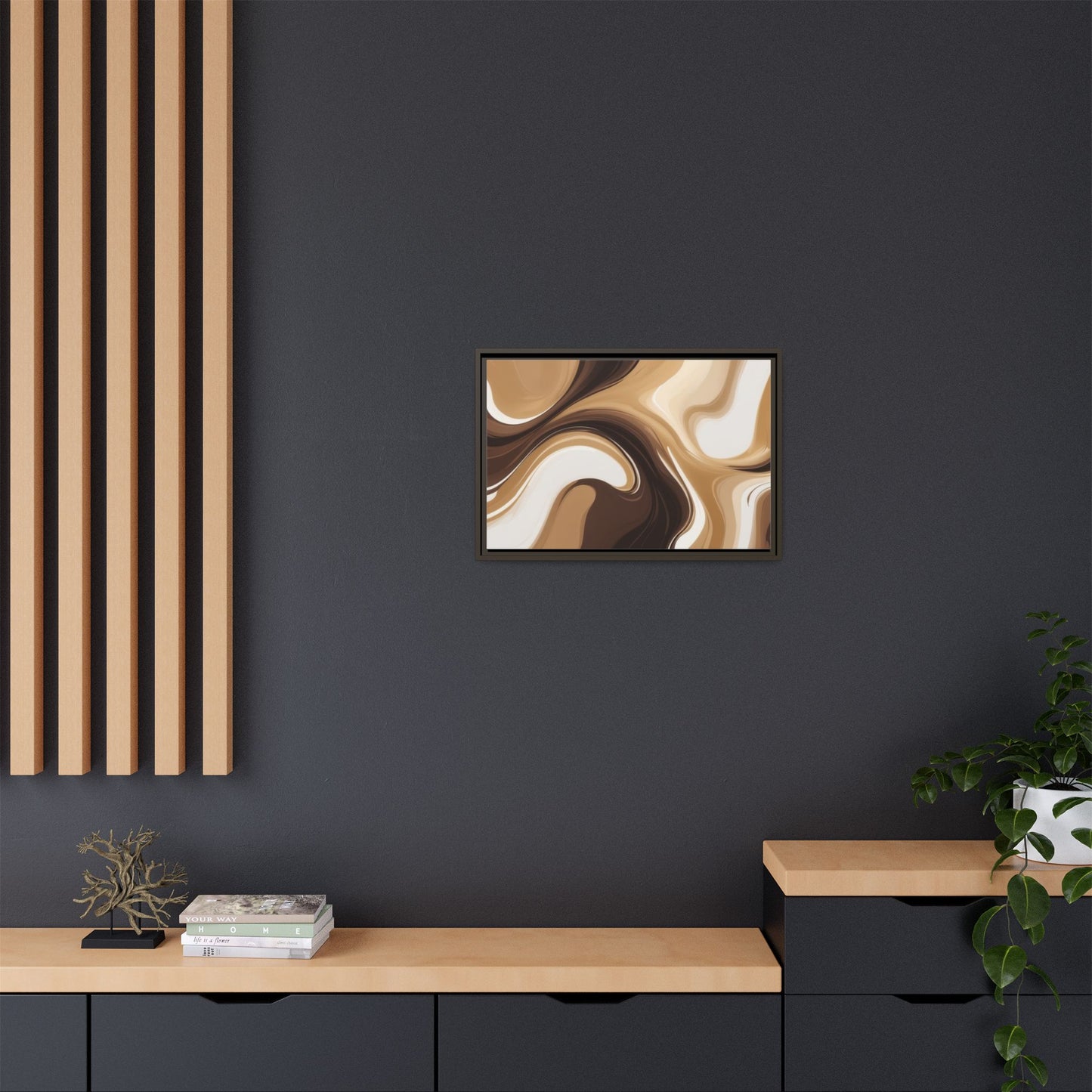 Abstract Wave Framed Canvas Art - Multi-Color Home Decor
