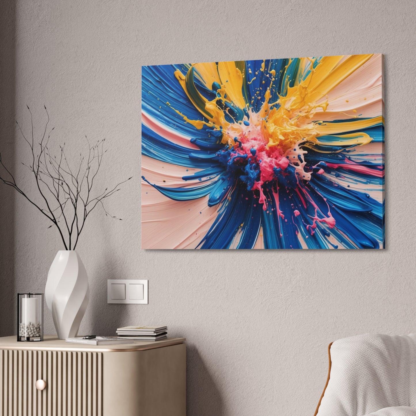 Vibrant Abstract Canvas Art - Color Explosion Wall Decor