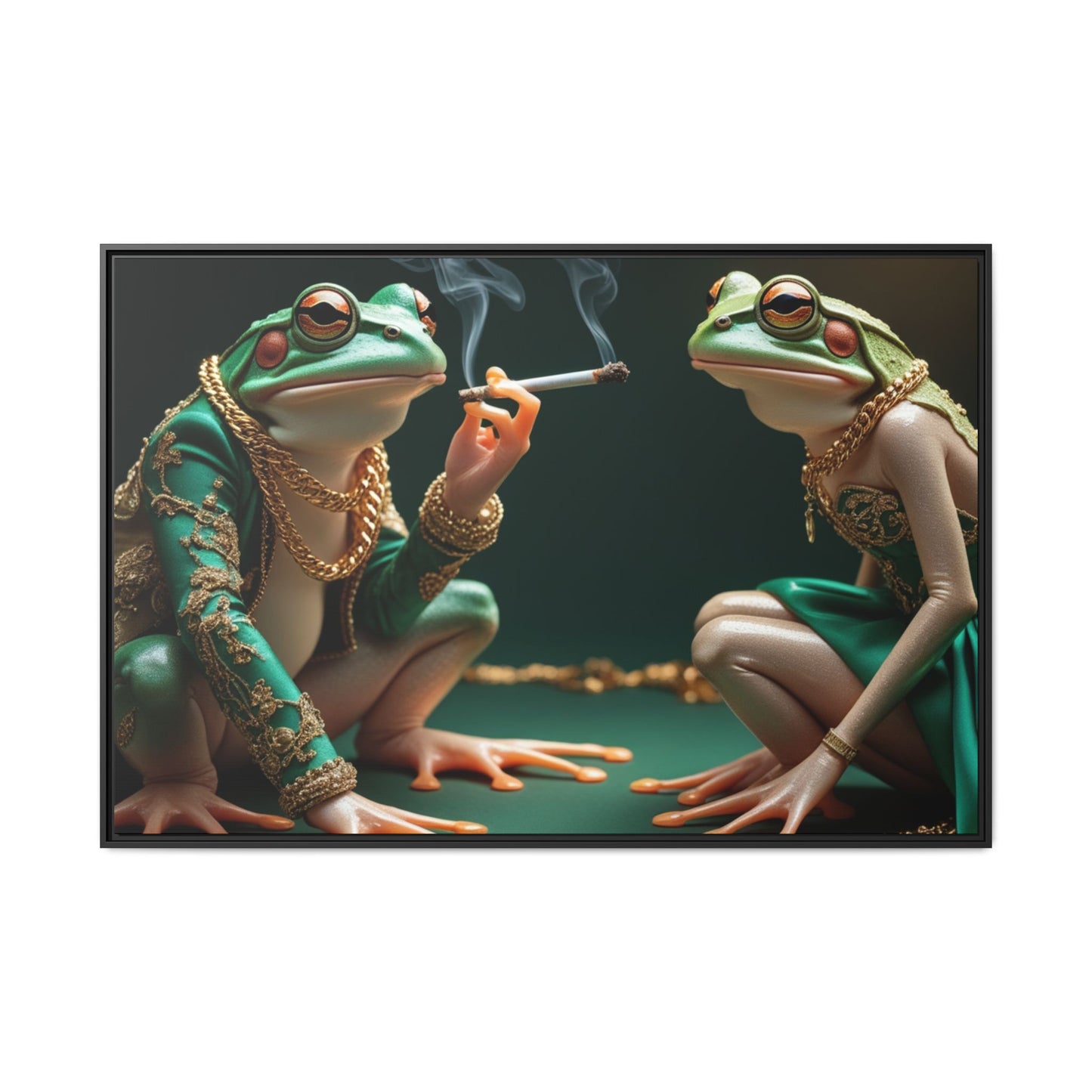 Whimsical Frog Art Print - Framed Canvas for Unique Home Decor