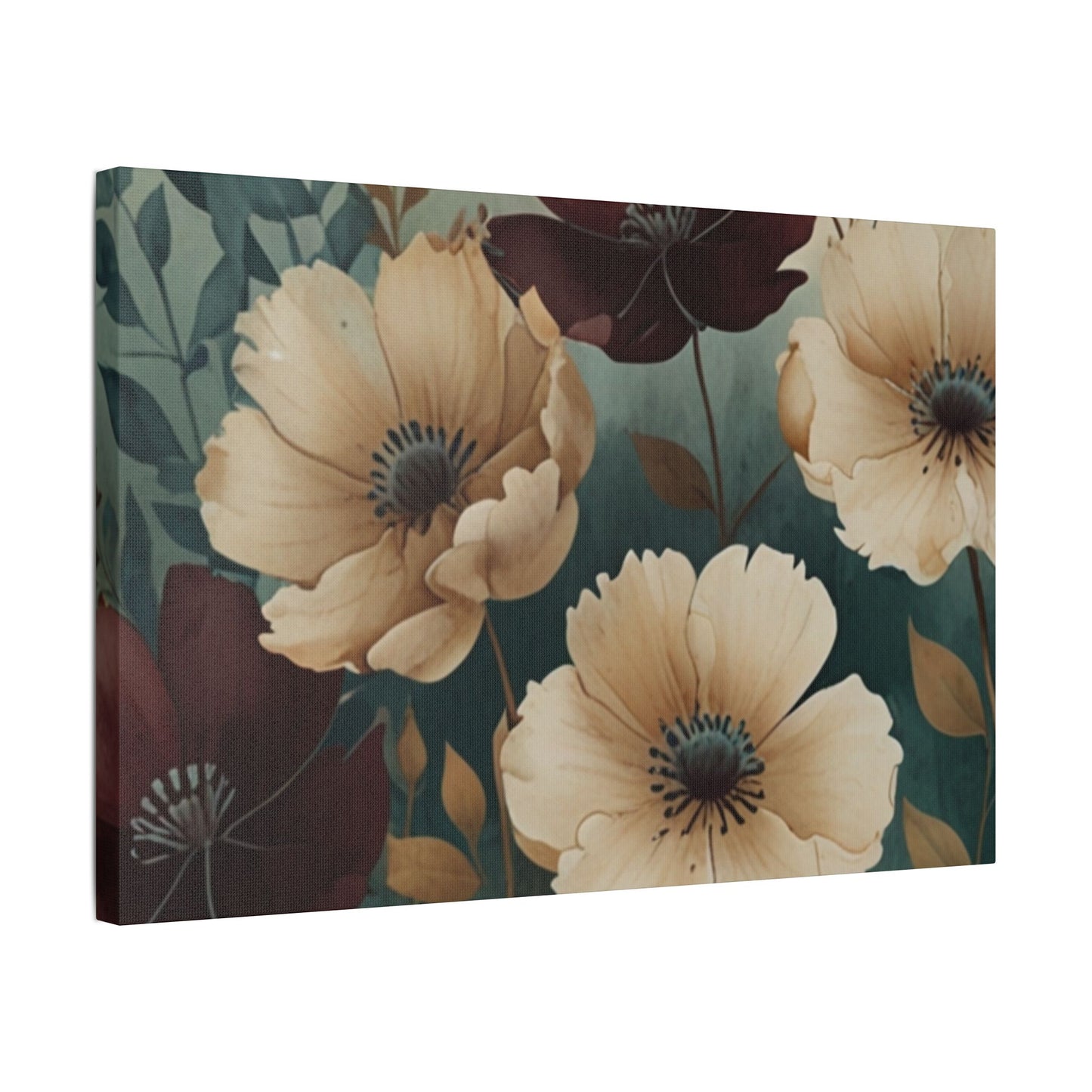 Floral Satin Canvas Art | Nature-Inspired Wall Décor