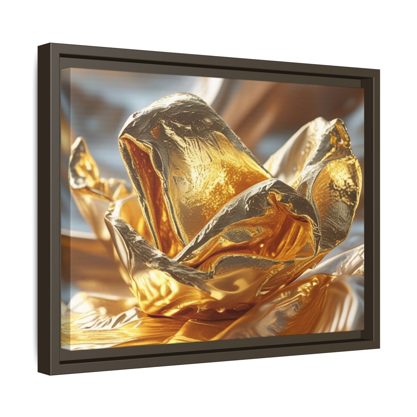 Gold Foil Rose Canvas Art - Elegant Home Decor