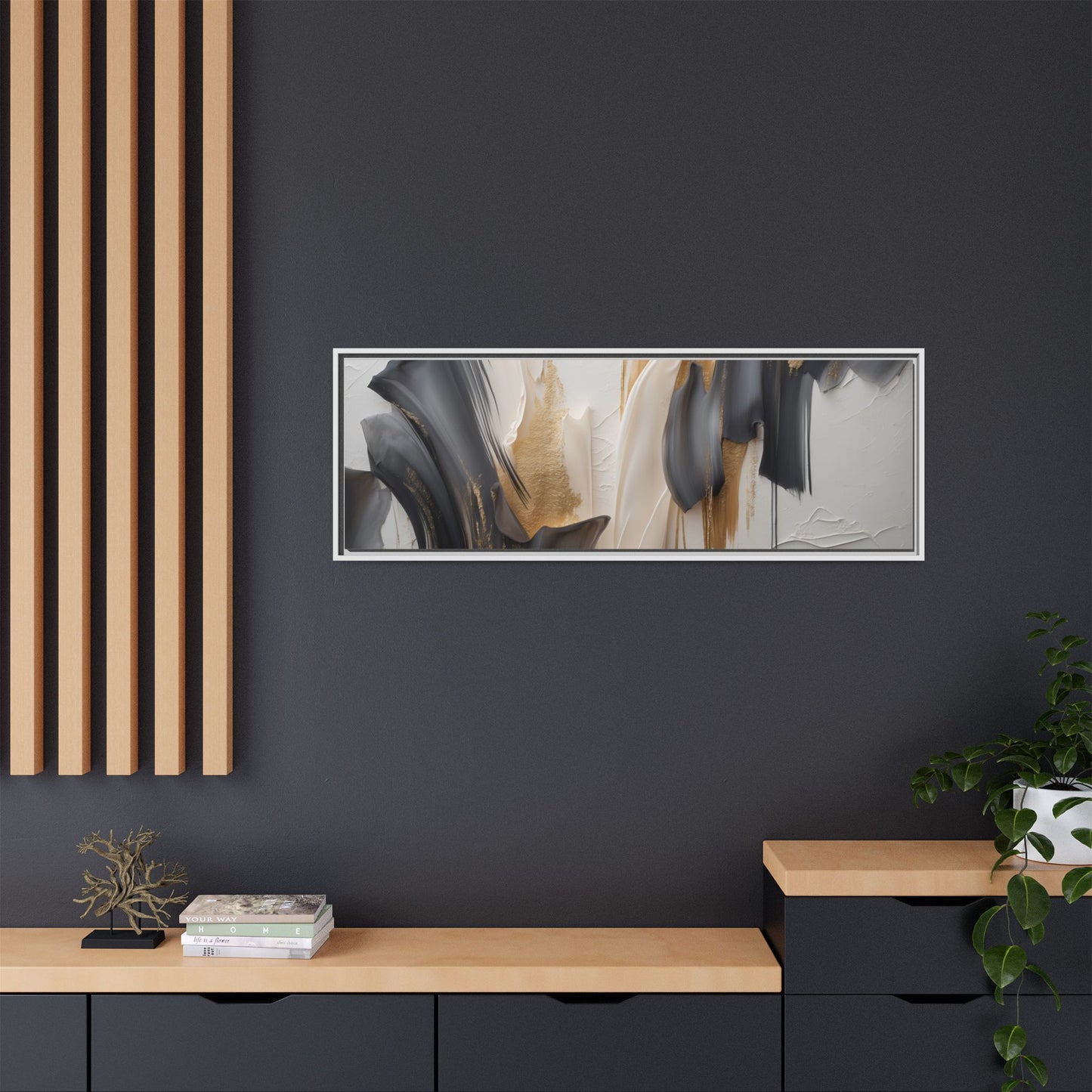 Abstract Multi-Color Framed Canvas Art - Modern Home Decor