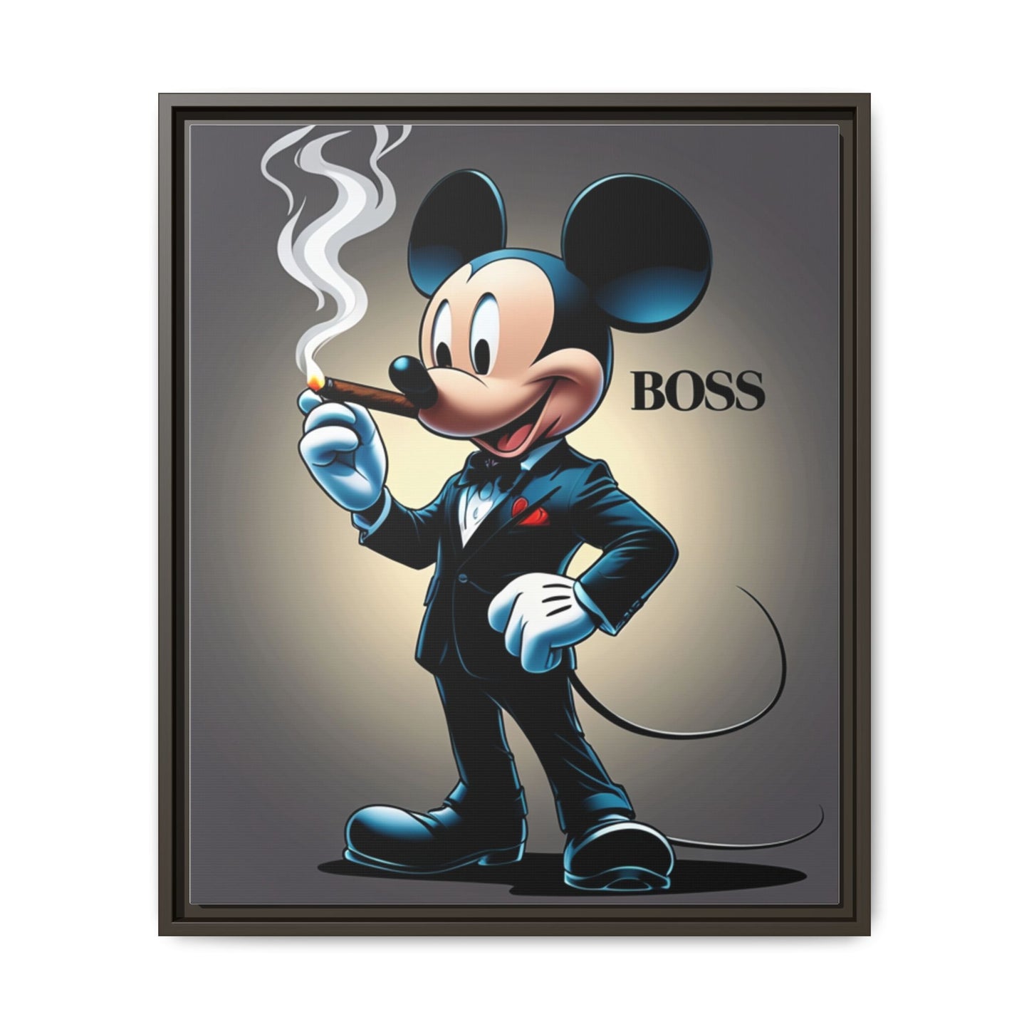 Framed Boss Mickey Mouse Canvas Art - Stylish Wall Decor for Fans