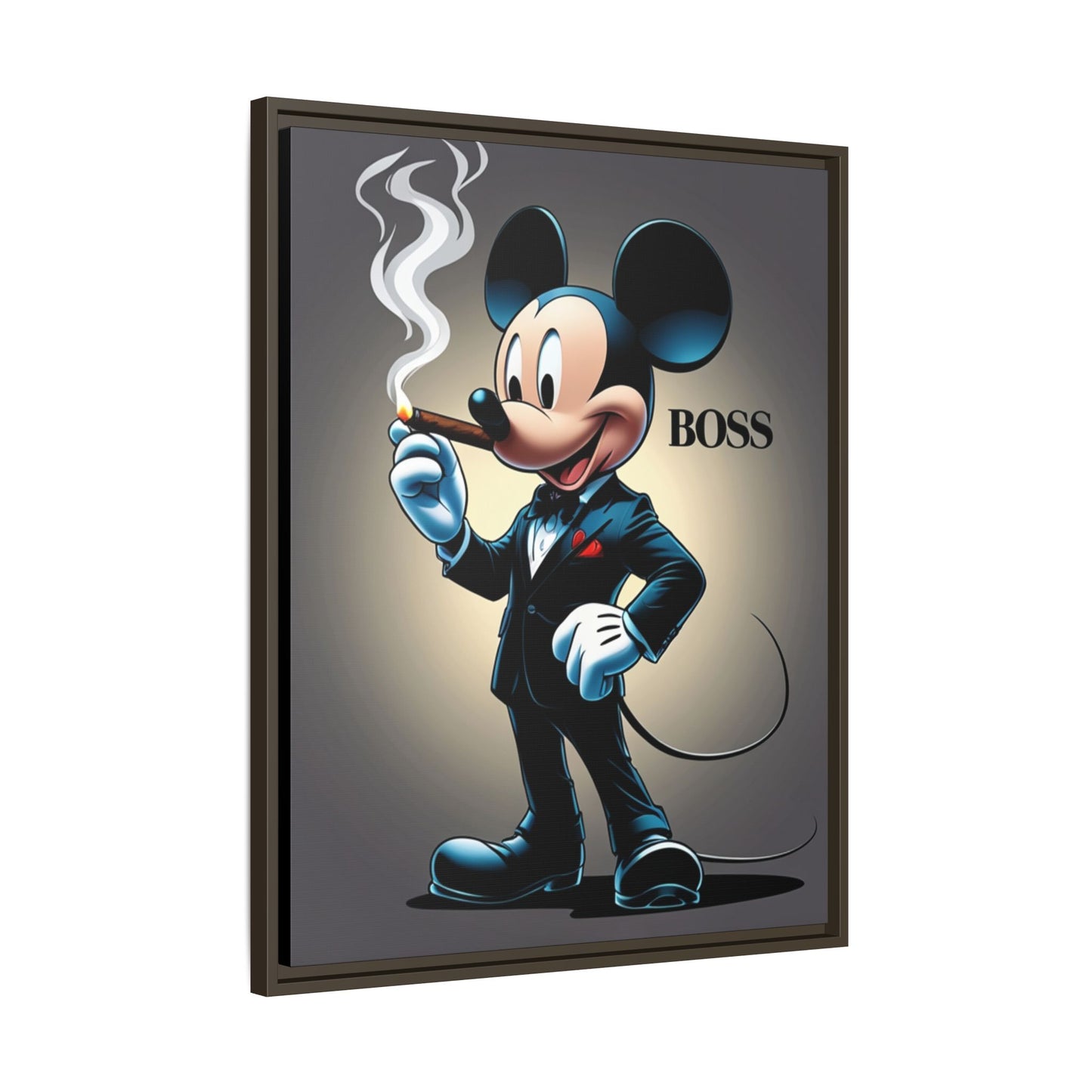 Vintage Boss Mouse Framed Canvas Art