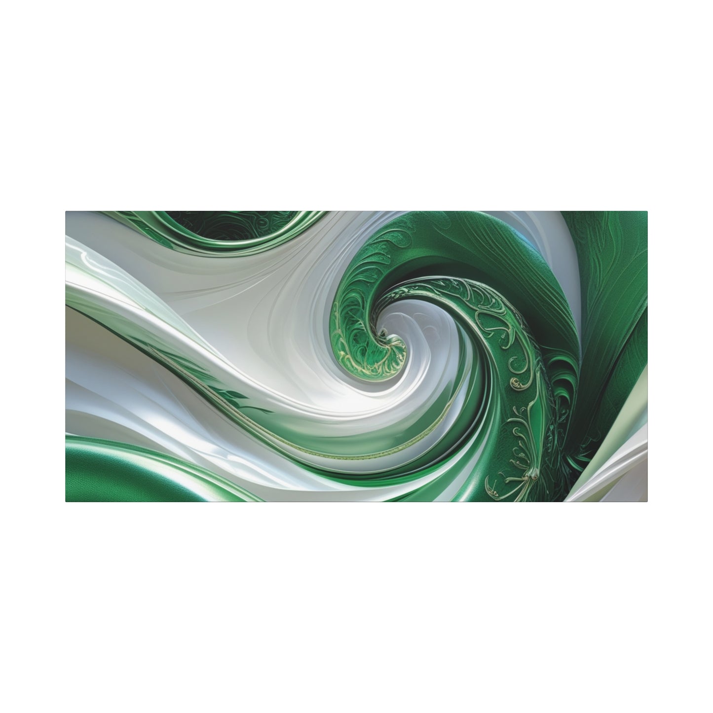 Abstract Green Swirl Canvas Wall Art - Contemporary Home Decor