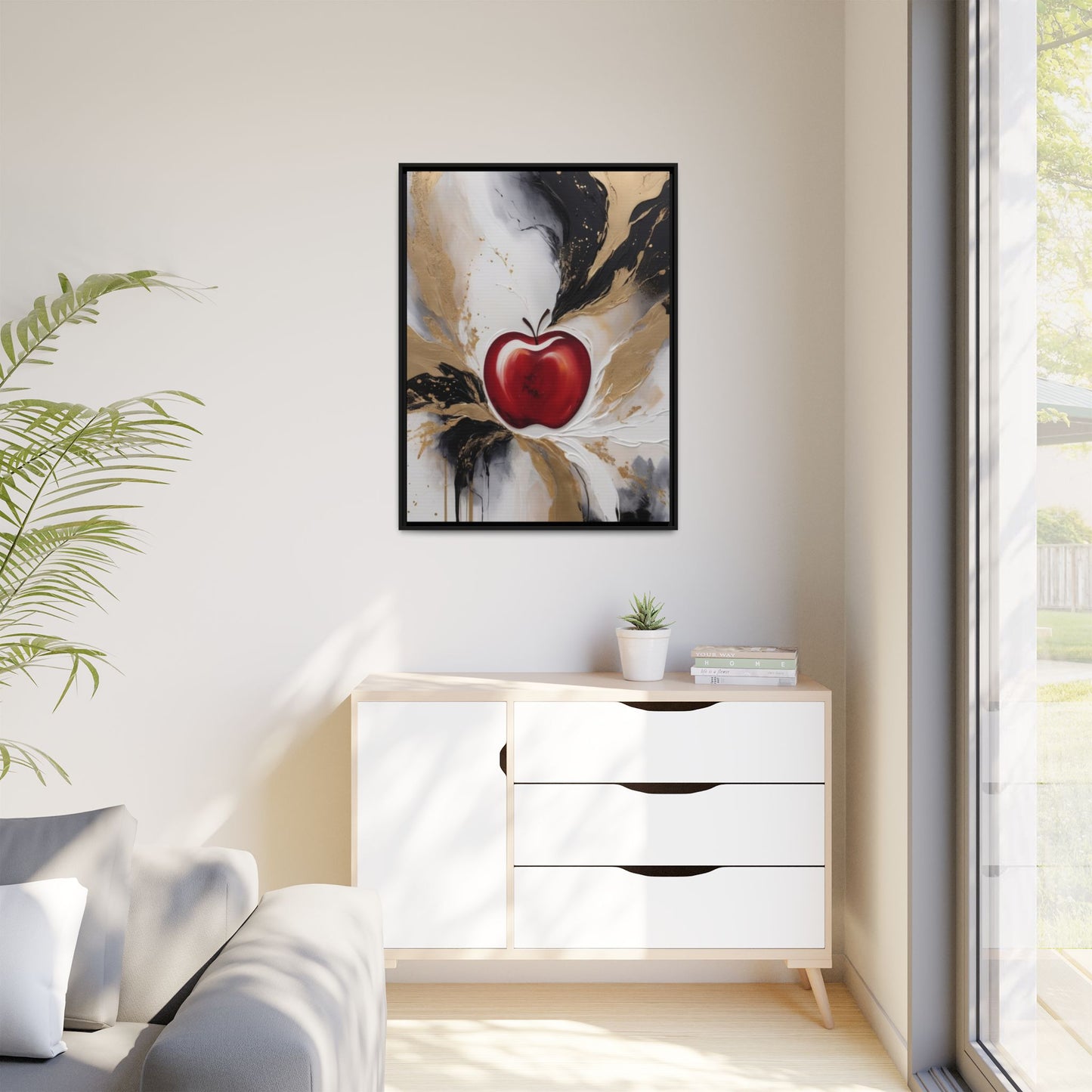 Elegant Apple Canvas Art Print - Framed Wall Decor