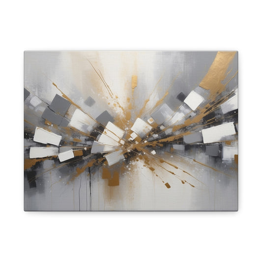 Abstract Gold and Gray Canvas Wall Art - Modern Home Decor
