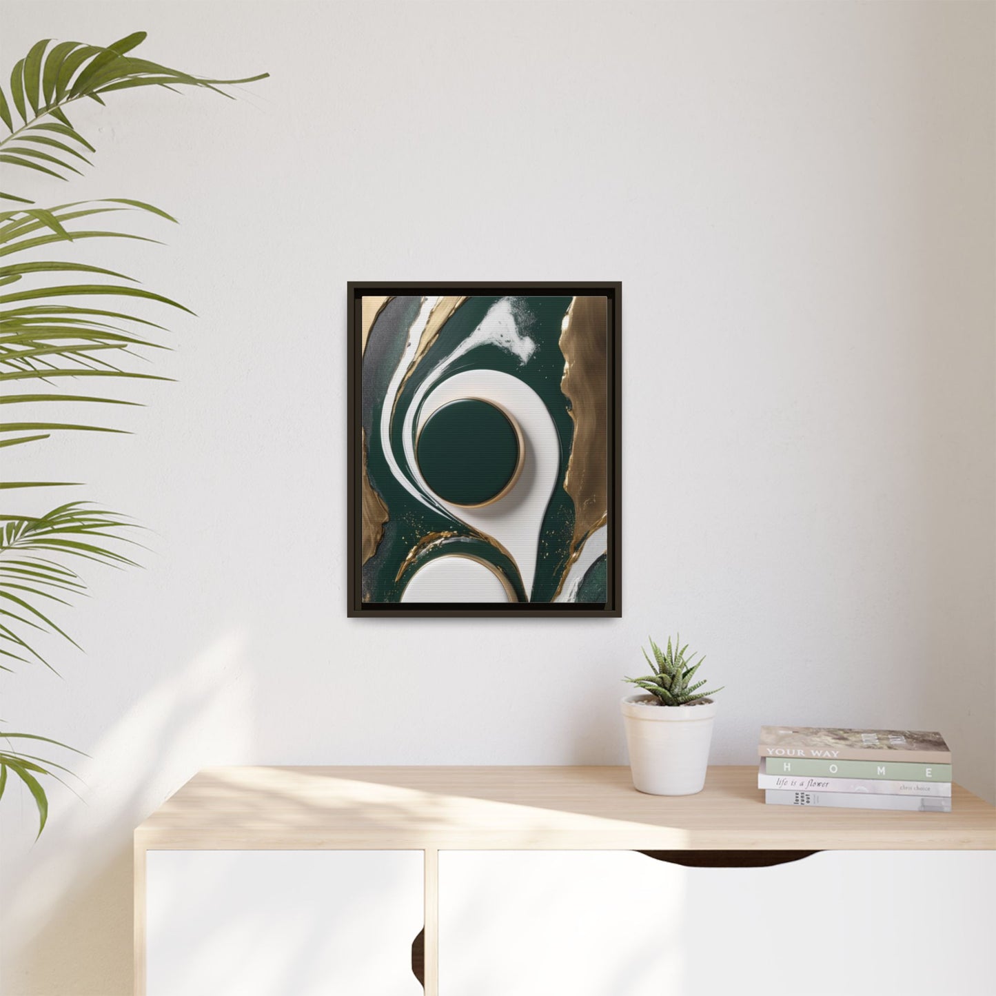 Elegant Abstract Framed Canvas Art - Modern Multi-Color Home Decor
