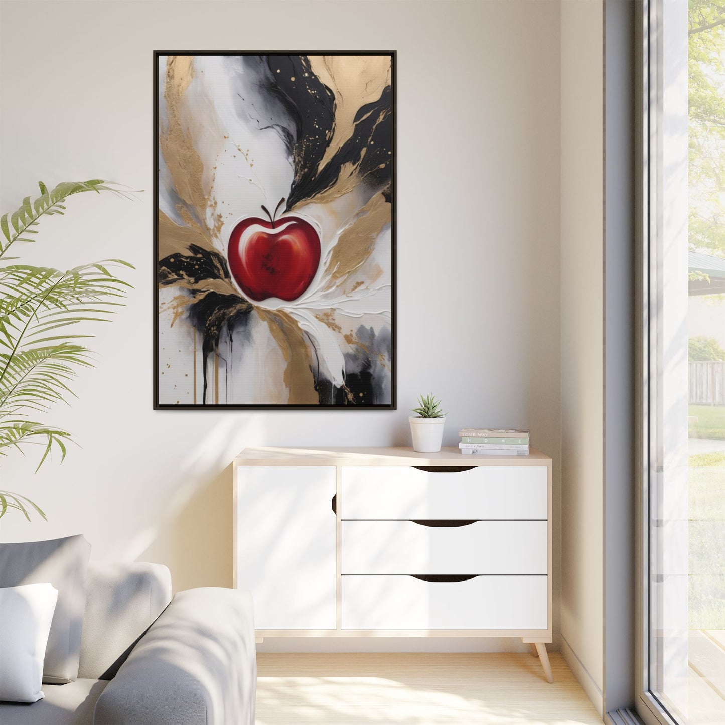 Elegant Apple Canvas Art Print - Framed Wall Decor