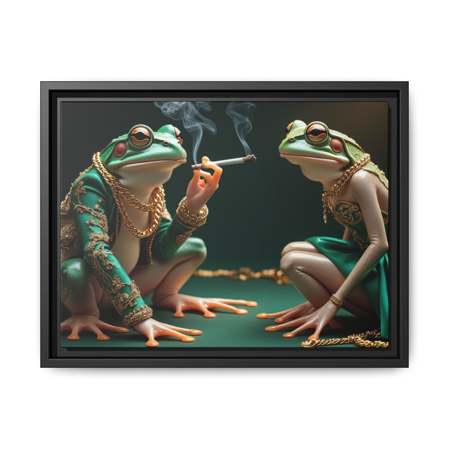 Whimsical Frog Art Print - Framed Canvas for Unique Home Decor