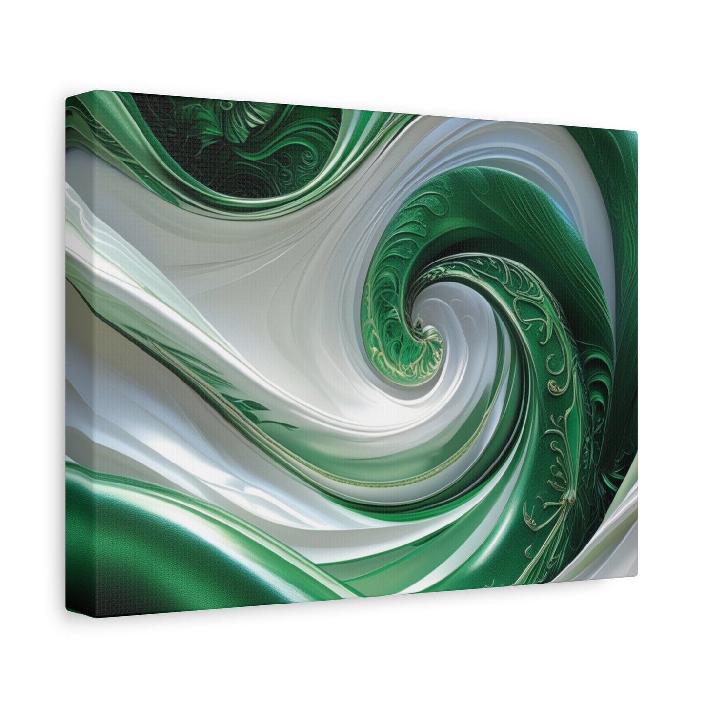 Abstract Green Swirl Canvas Wall Art - Contemporary Home Decor