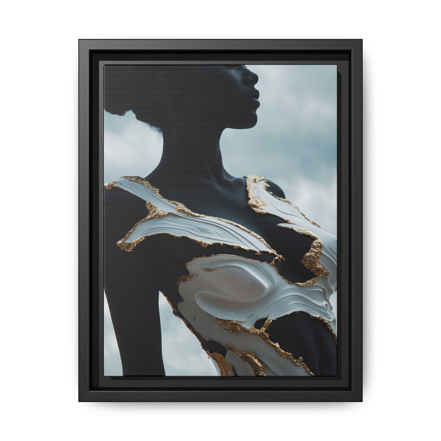 Elegant Framed Canvas Art - Multi-Color Abstract Sculpture Design
