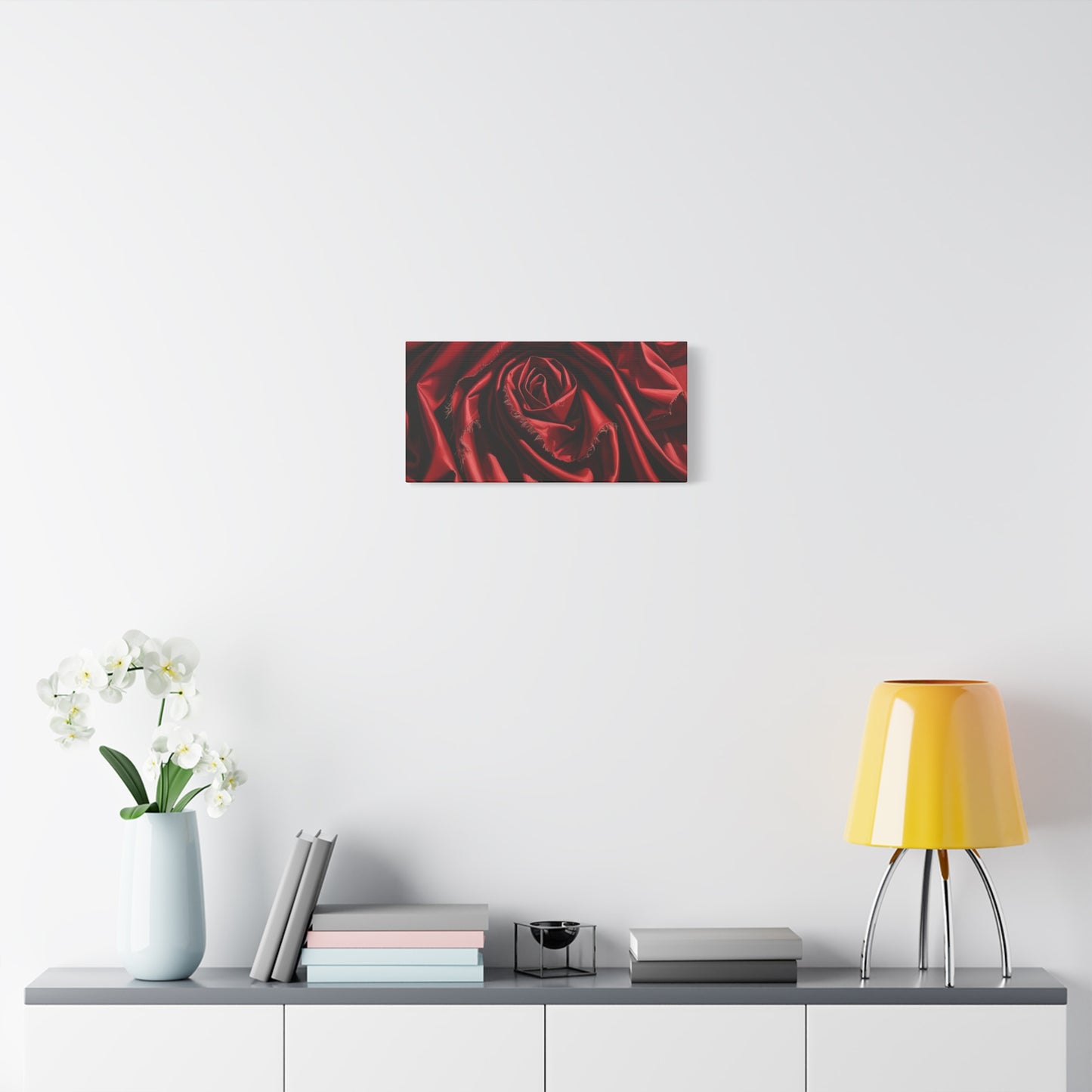 Elegant Red Rose Canvas Wall Art - Stretched Matte Decoration