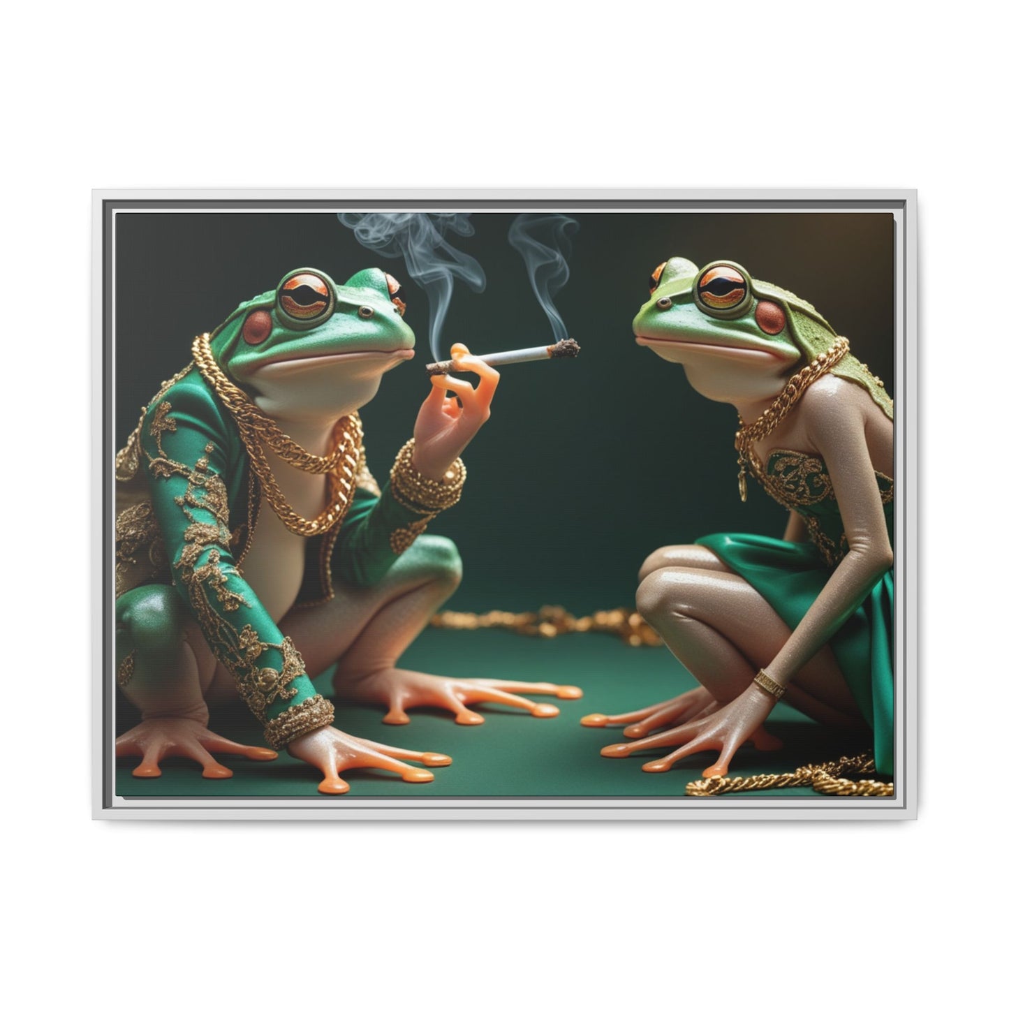 Whimsical Frog Art Print - Framed Canvas for Unique Home Decor