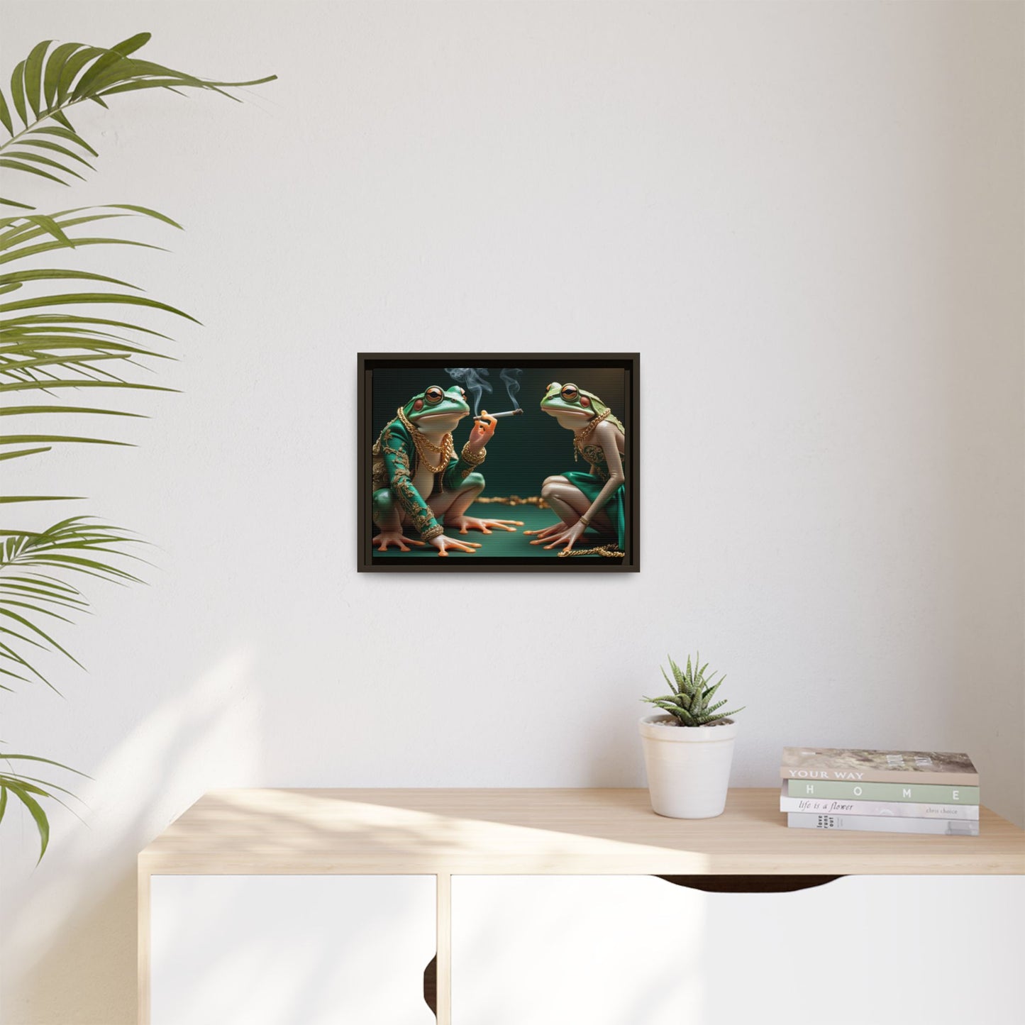 Whimsical Frog Art Print - Framed Canvas for Unique Home Decor