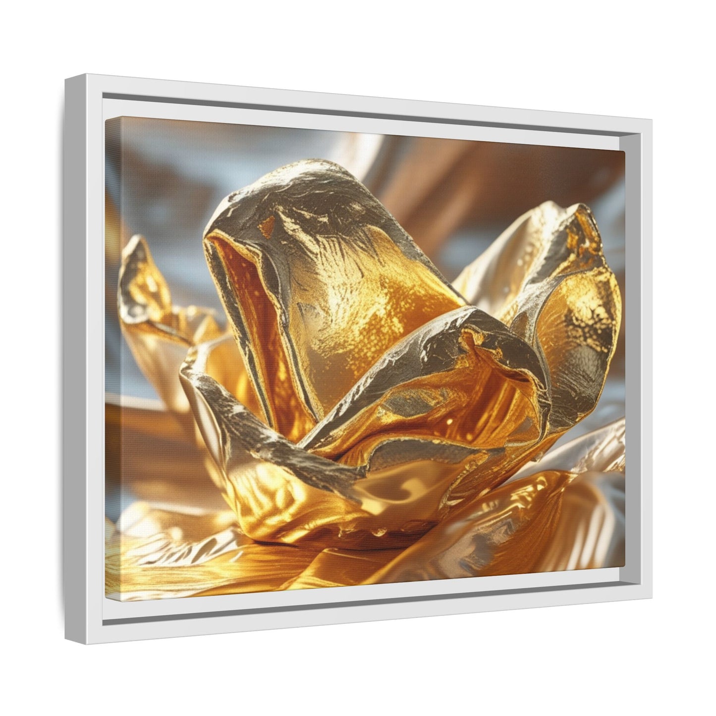 Gold Foil Rose Canvas Art - Elegant Home Decor