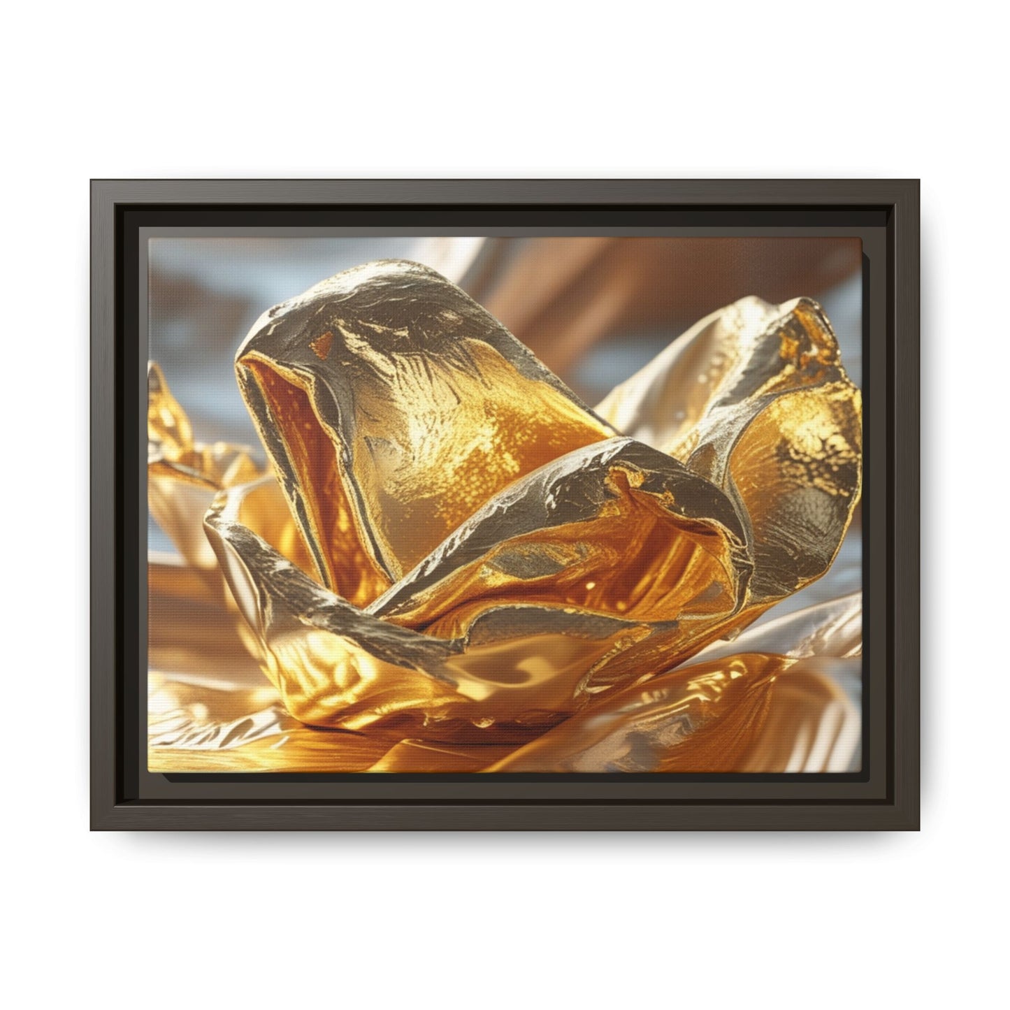 Gold Foil Rose Canvas Art - Elegant Home Decor