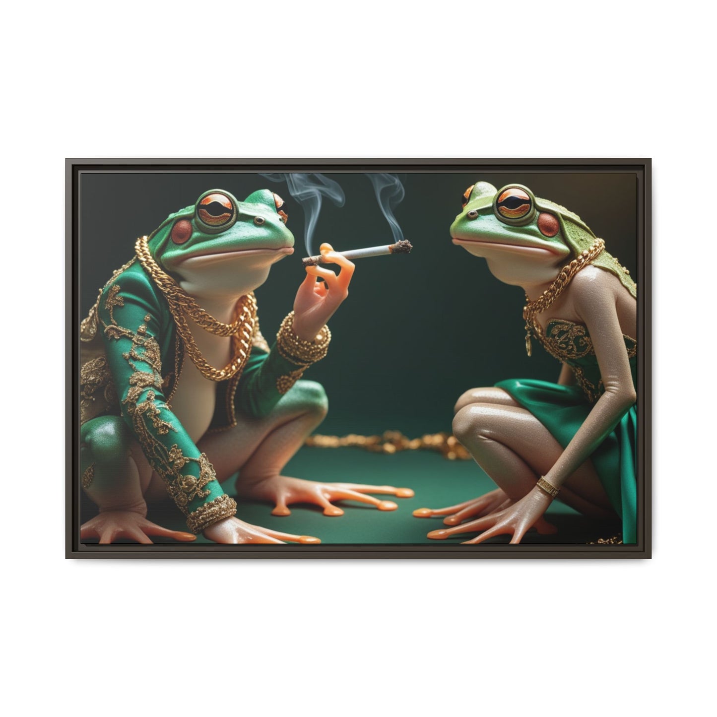 Whimsical Frog Art Print - Framed Canvas for Unique Home Decor