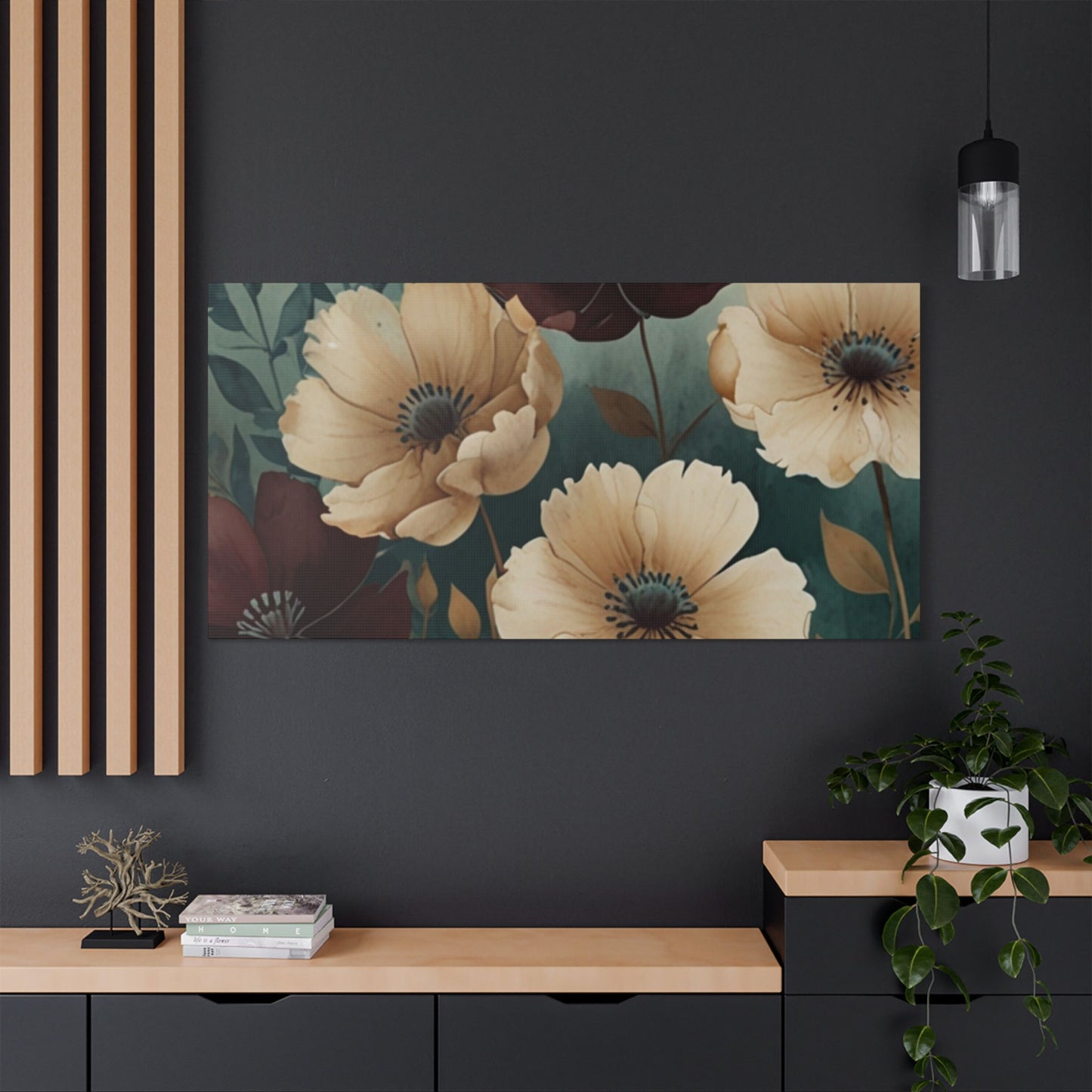 Floral Satin Canvas Art | Nature-Inspired Wall Décor