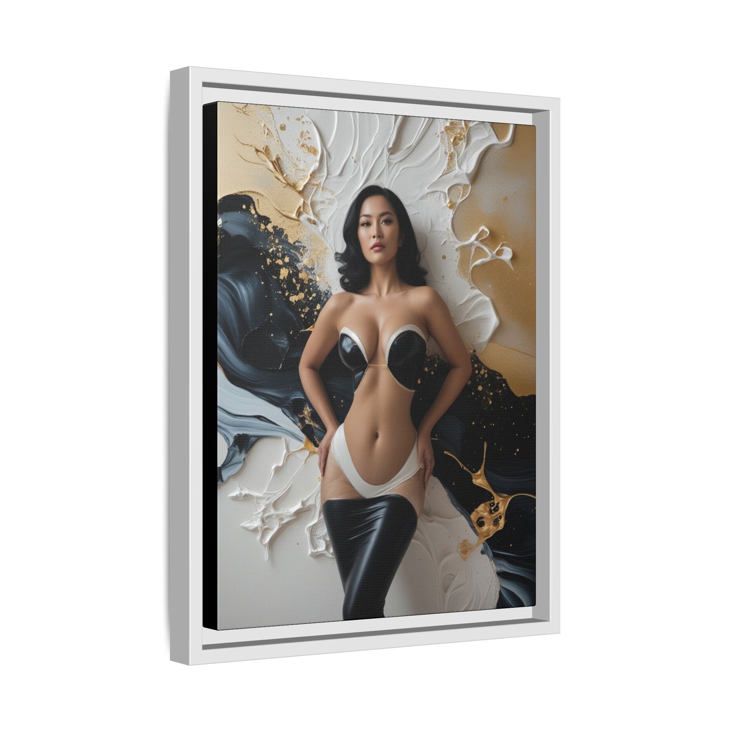 Elegant Framed Canvas Art - Multi-Color Abstract Beauty