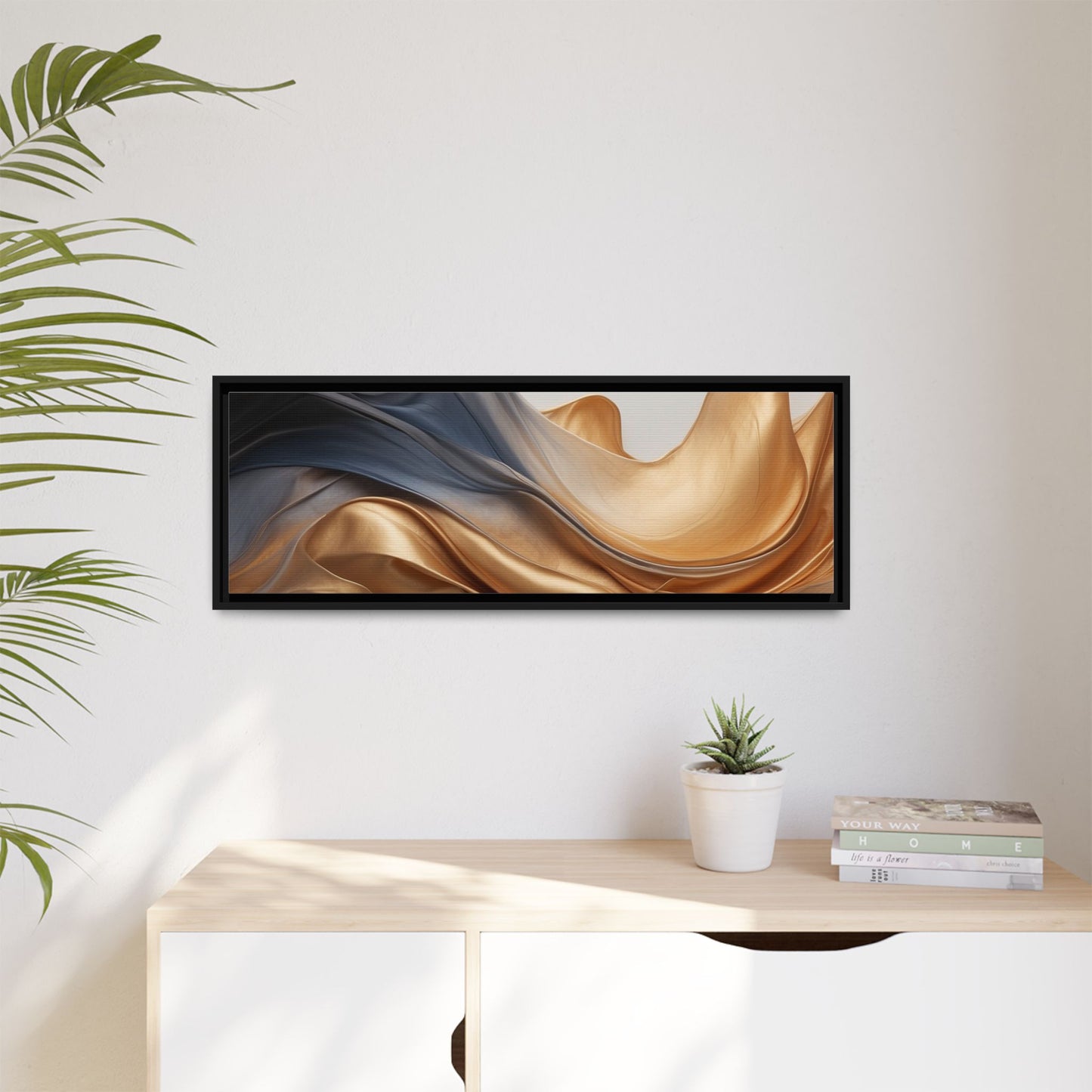 Abstract Matte Canvas Art Print - Framed Multi-color Wall Decor