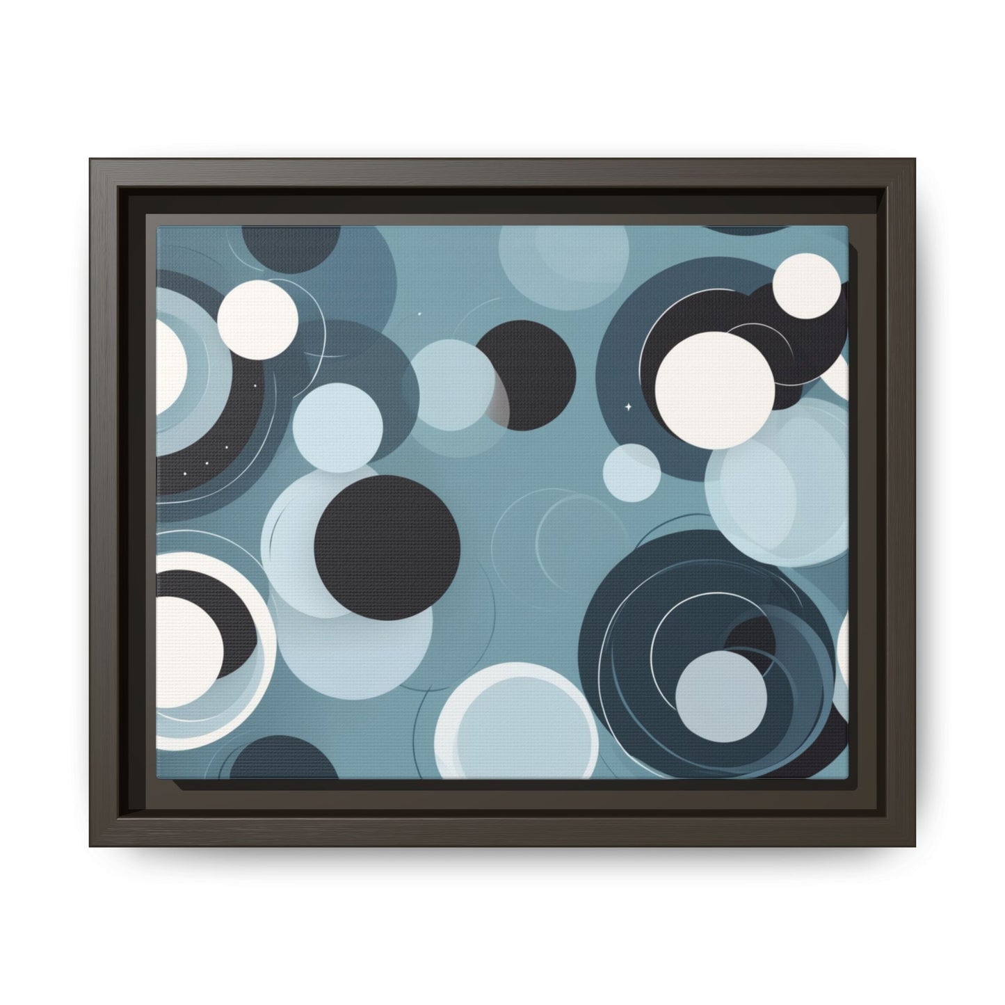 Modern Abstract Framed Canvas Art - Multi-Color Circles Decoration