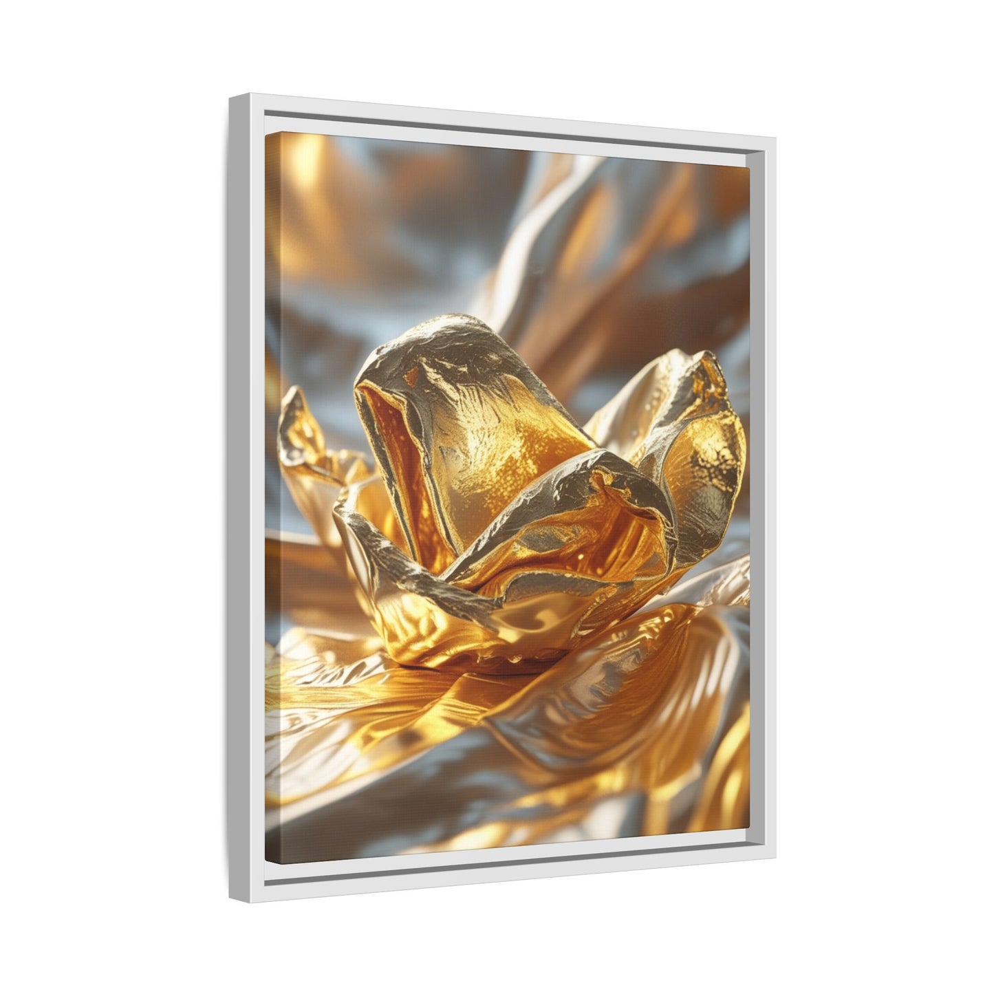 Gold Foil Rose Canvas Art - Elegant Home Decor