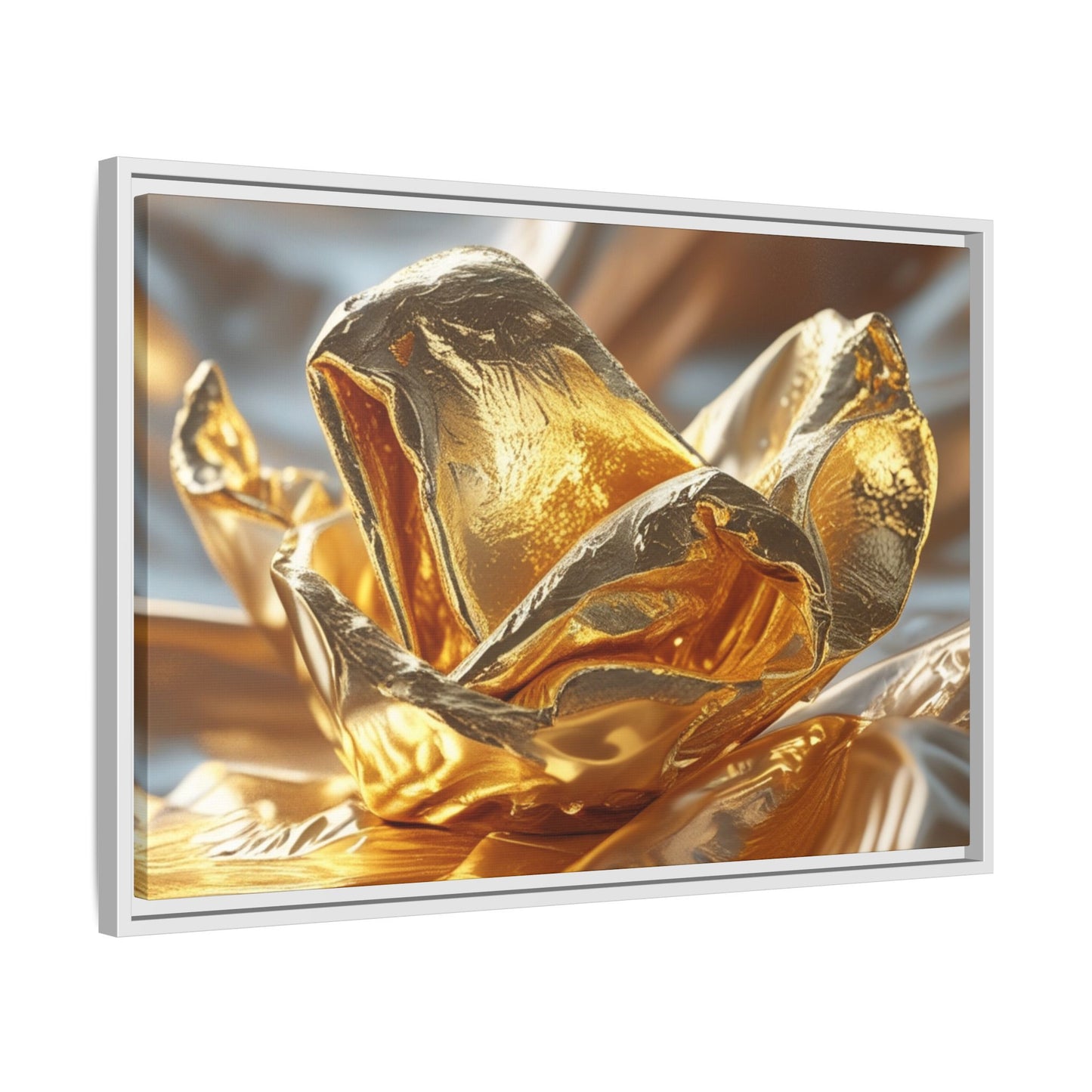 Gold Foil Rose Canvas Art - Elegant Home Decor