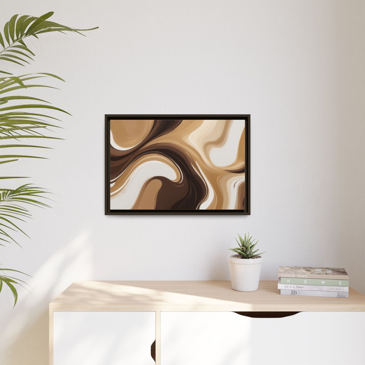 Abstract Wave Framed Canvas Art - Multi-Color Home Decor