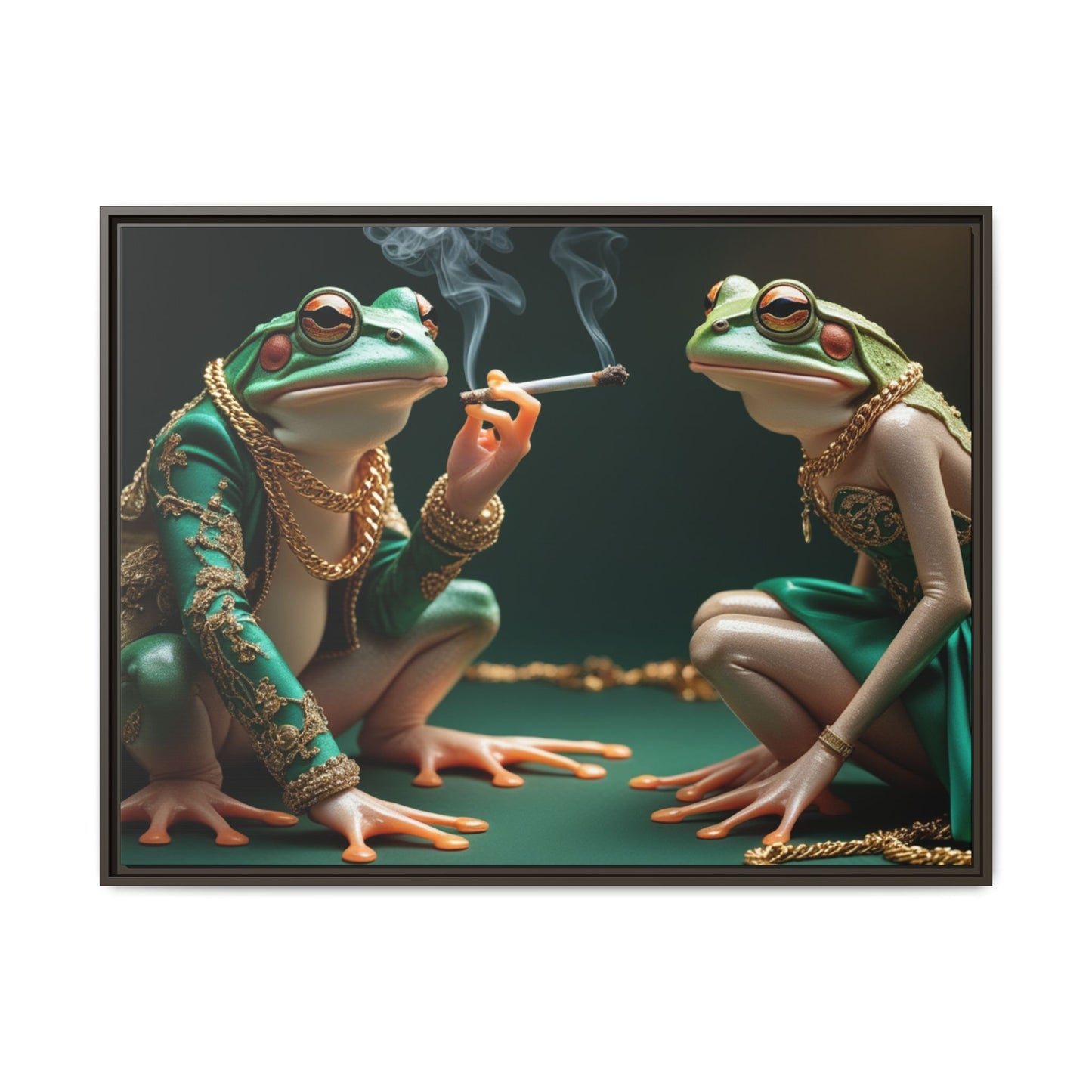 Whimsical Frog Art Print - Framed Canvas for Unique Home Decor