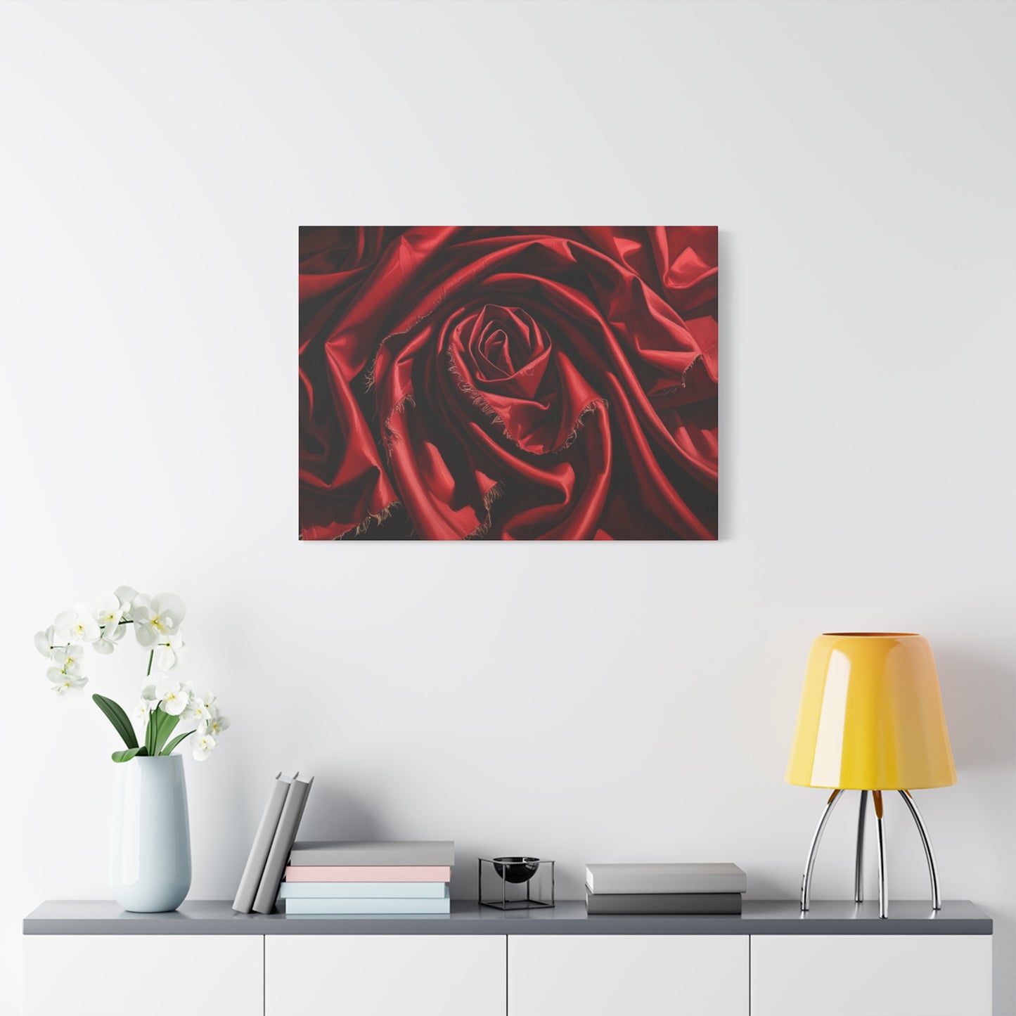 Elegant Red Rose Canvas Wall Art - Stretched Matte Decoration