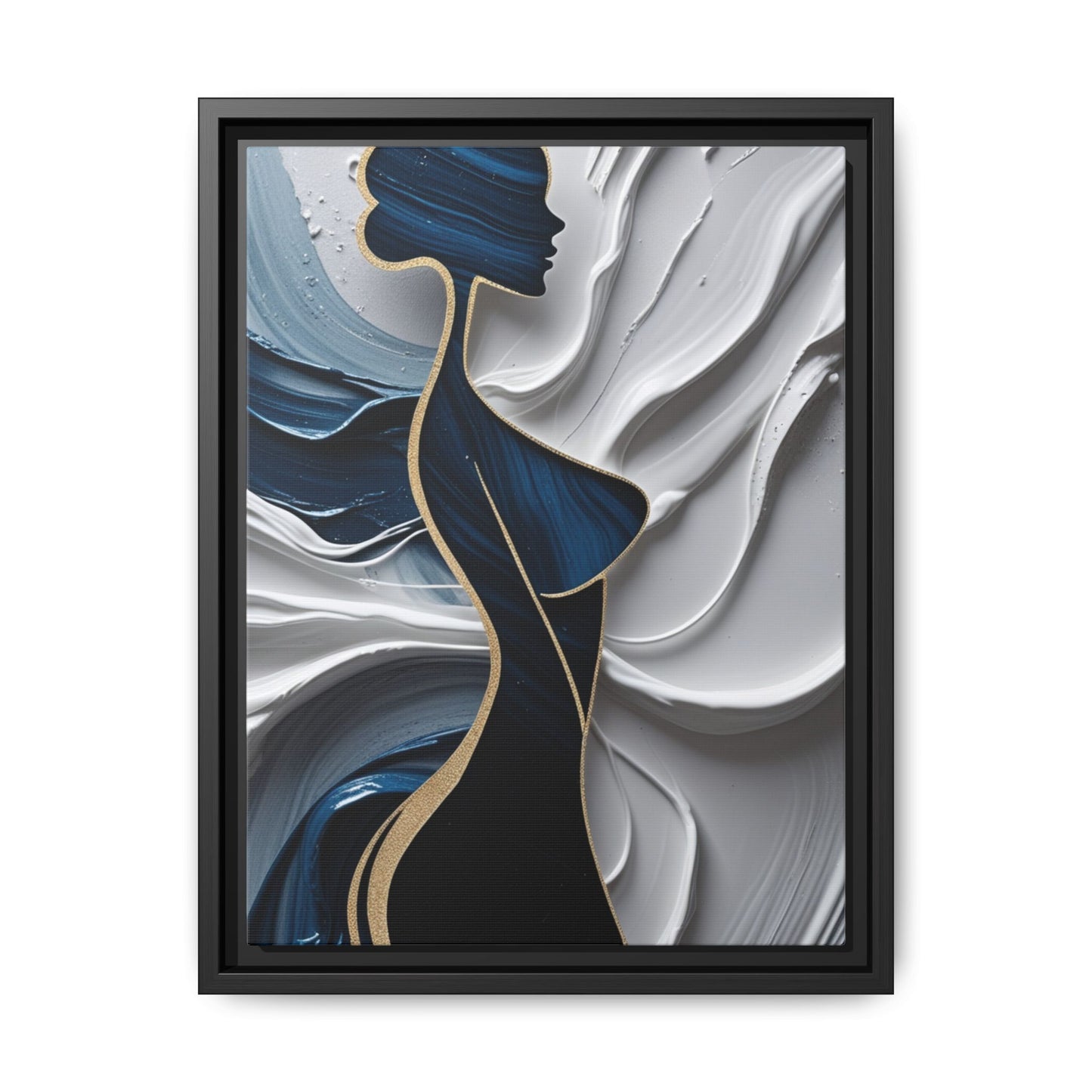 Elegant Abstract Woman Canvas Art - Framed Multi-Color Decor