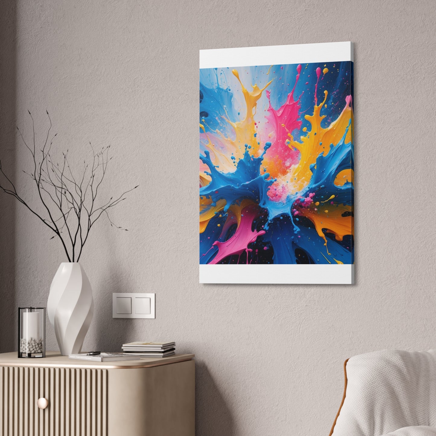 Vibrant Abstract Canvas Art - Colorful Splash Wall Decor