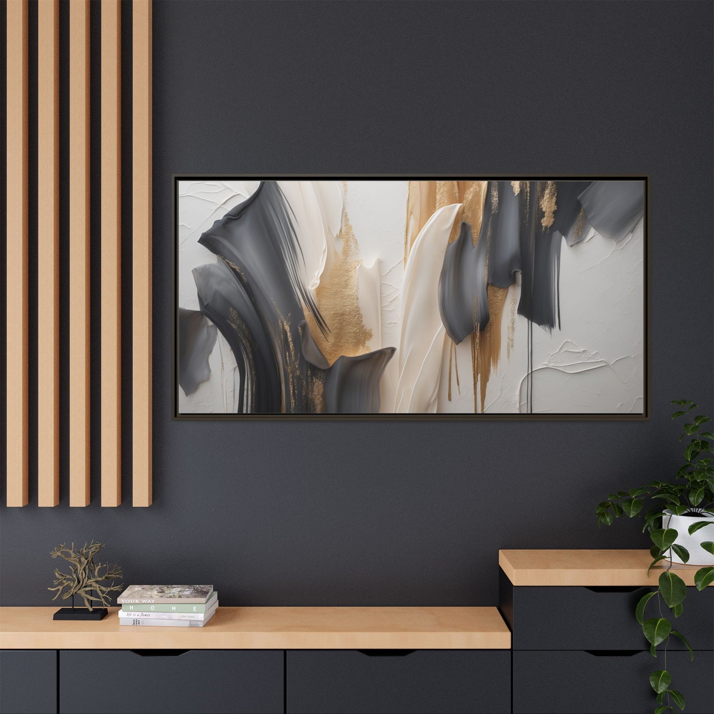 Abstract Multi-Color Framed Canvas Art - Modern Home Decor