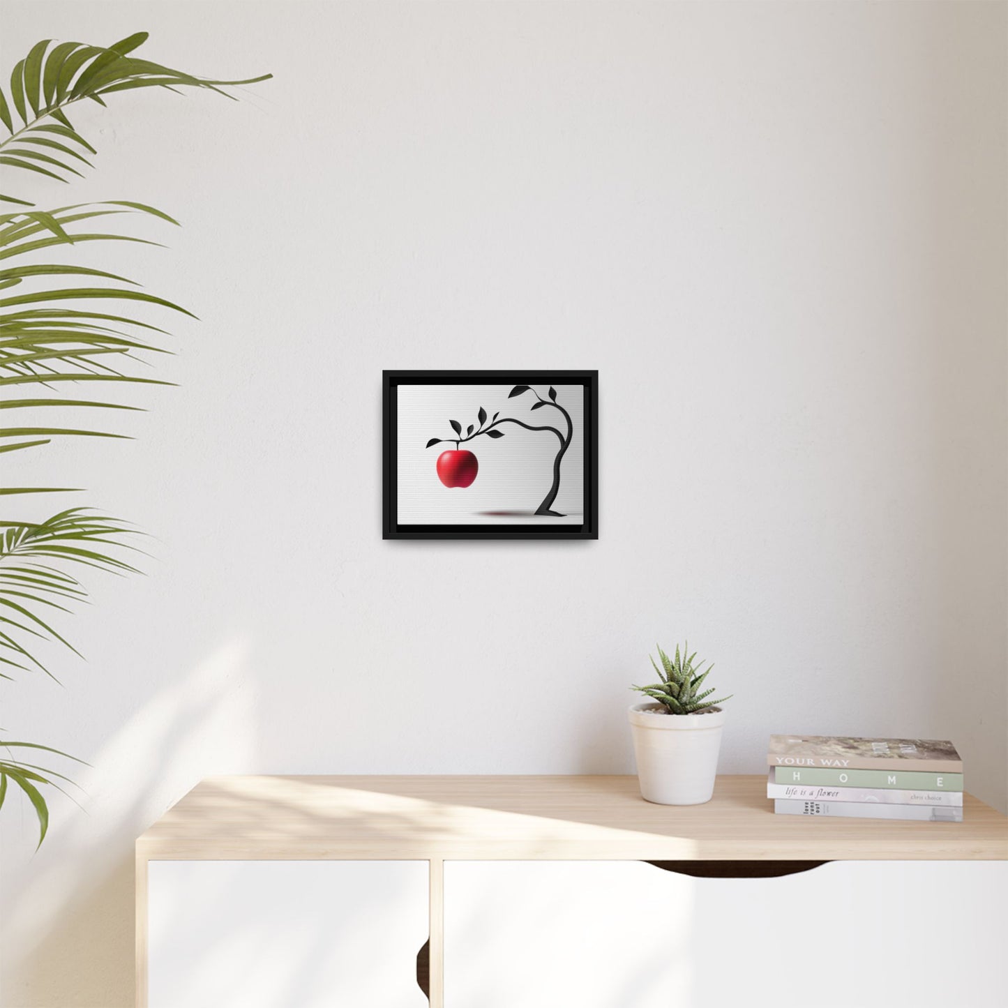 Modern Framed Canvas Art - Red Apple Tree Decor for Home & Office
