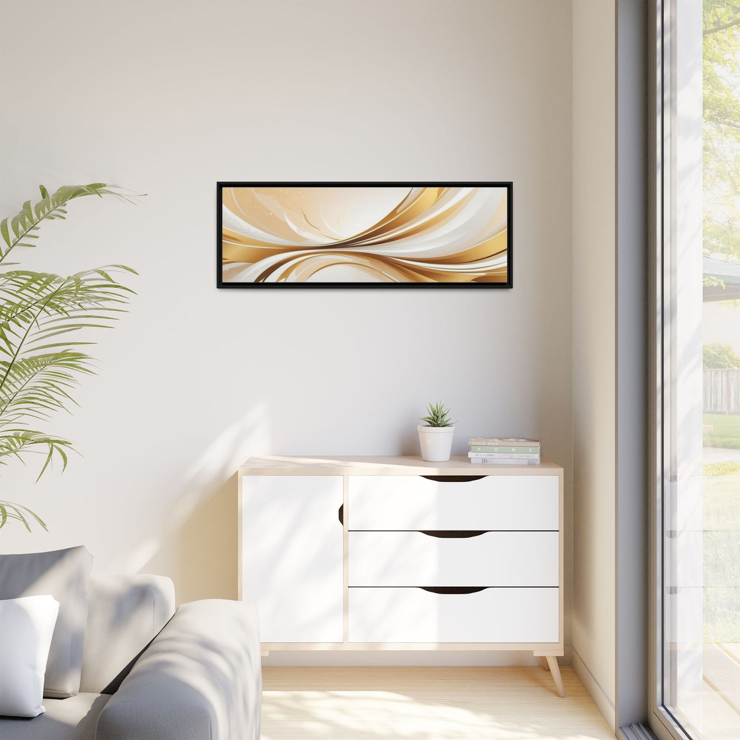 Modern Abstract Wall Art - Framed Matte Canvas Decor