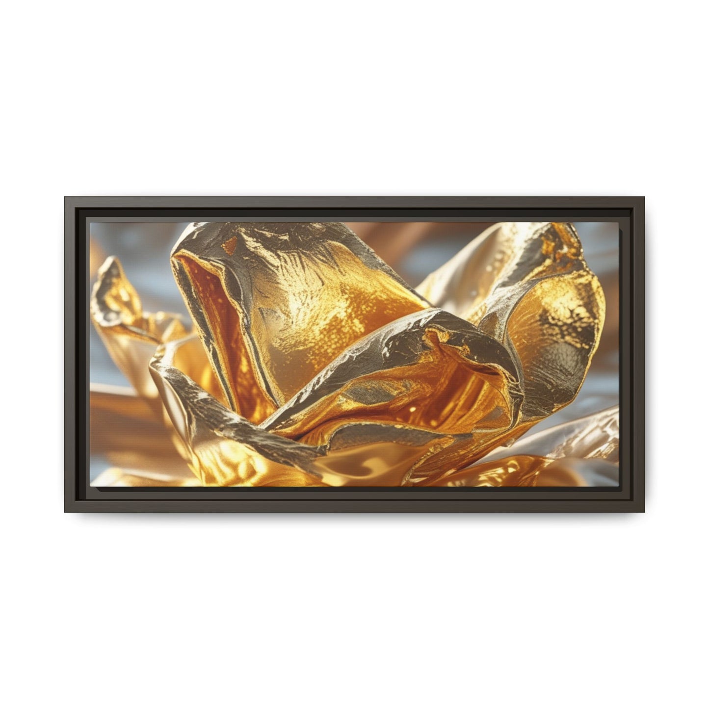 Gold Foil Rose Canvas Art - Elegant Home Decor